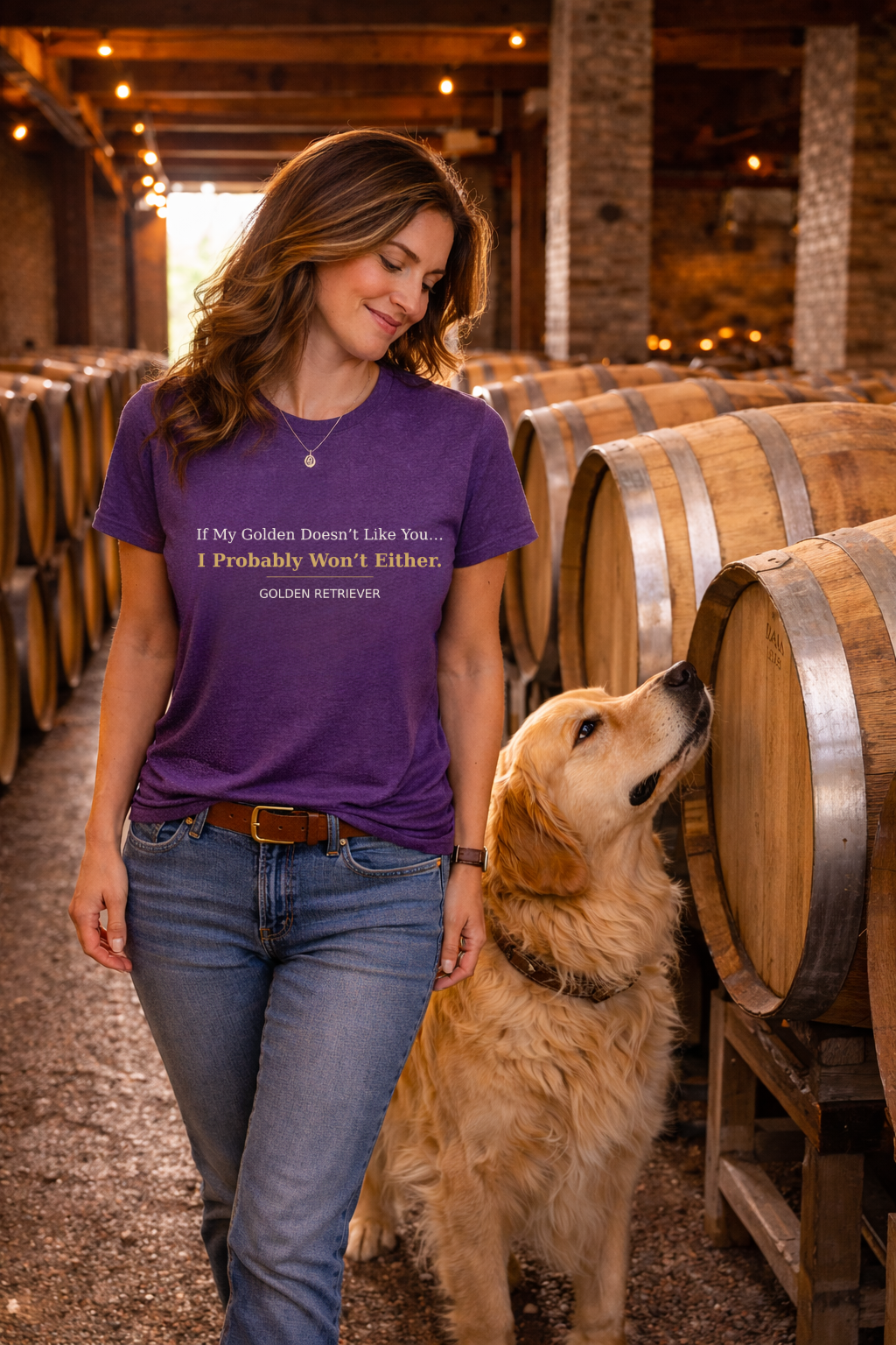 Golden Retriever T-Shirt | If My Golden Doesn't Like You I Probably Won't Either in Forest - view 5 of 13