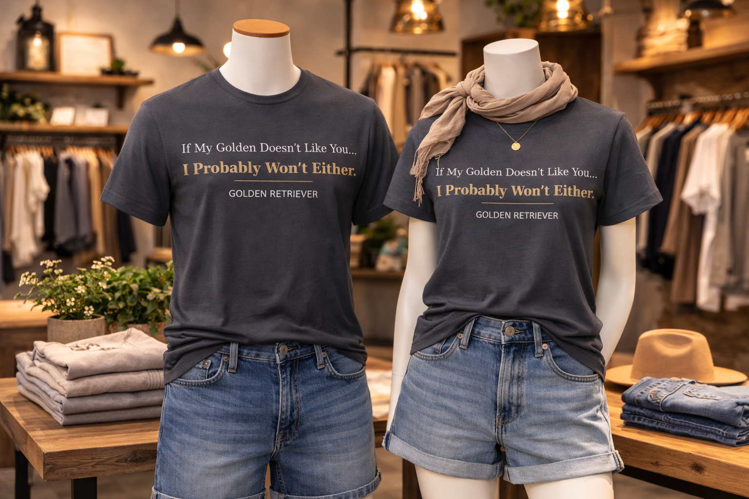 Golden Retriever T-Shirt | If My Golden Doesn't Like You I Probably Won't Either in Forest - view 3 of 13