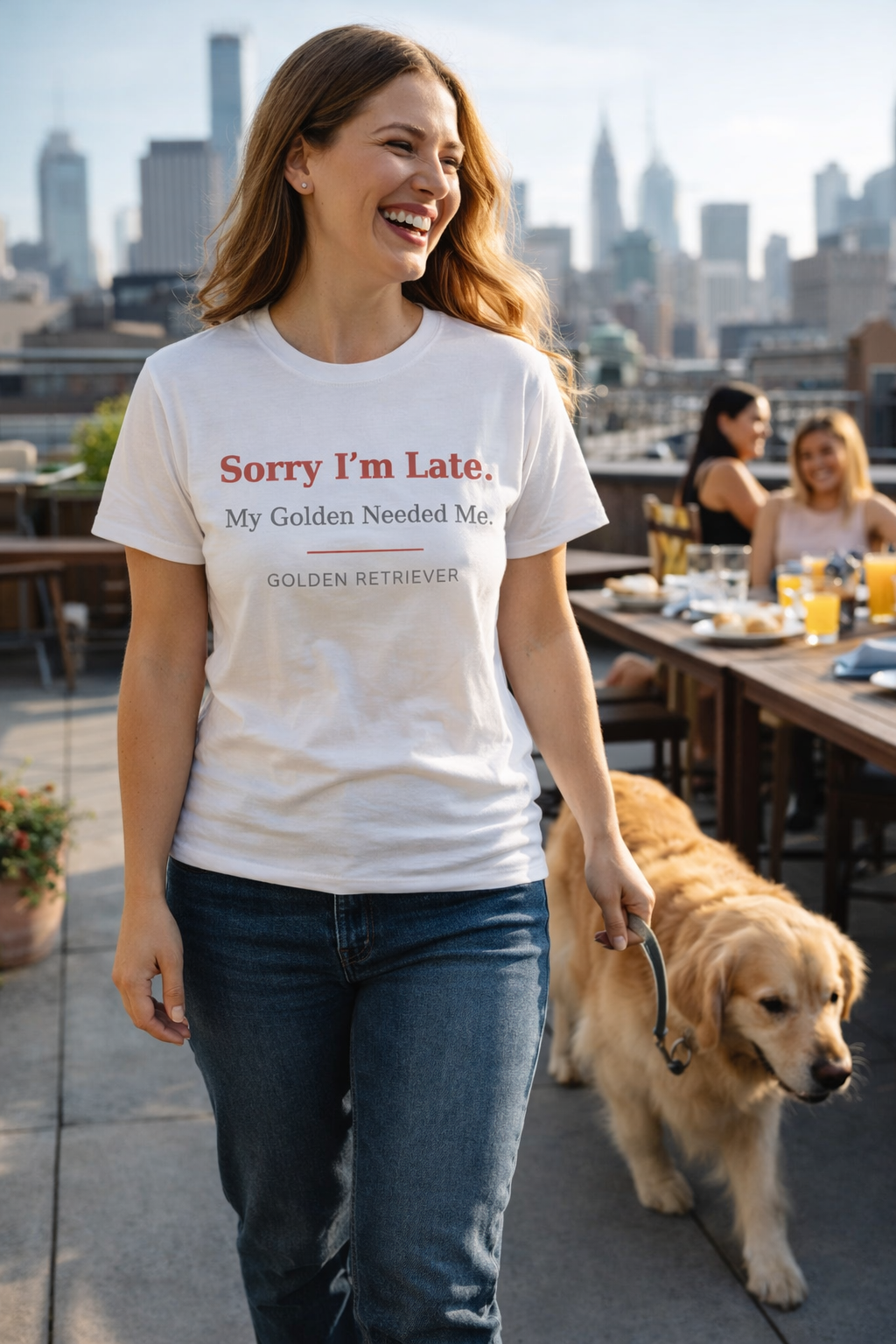 Golden Retriever T-Shirt | Sorry I'm Late My Golden Needed Me in Forest - view 2 of 13