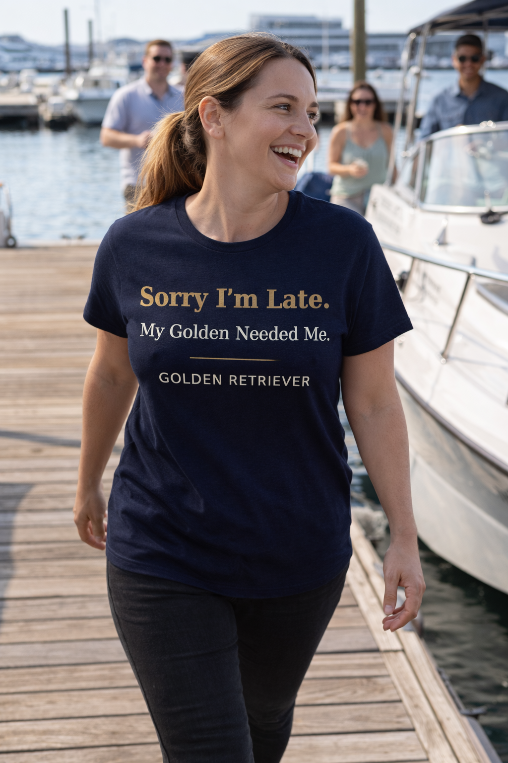 Golden Retriever T-Shirt | Sorry I'm Late My Golden Needed Me in Forest - view 12 of 13