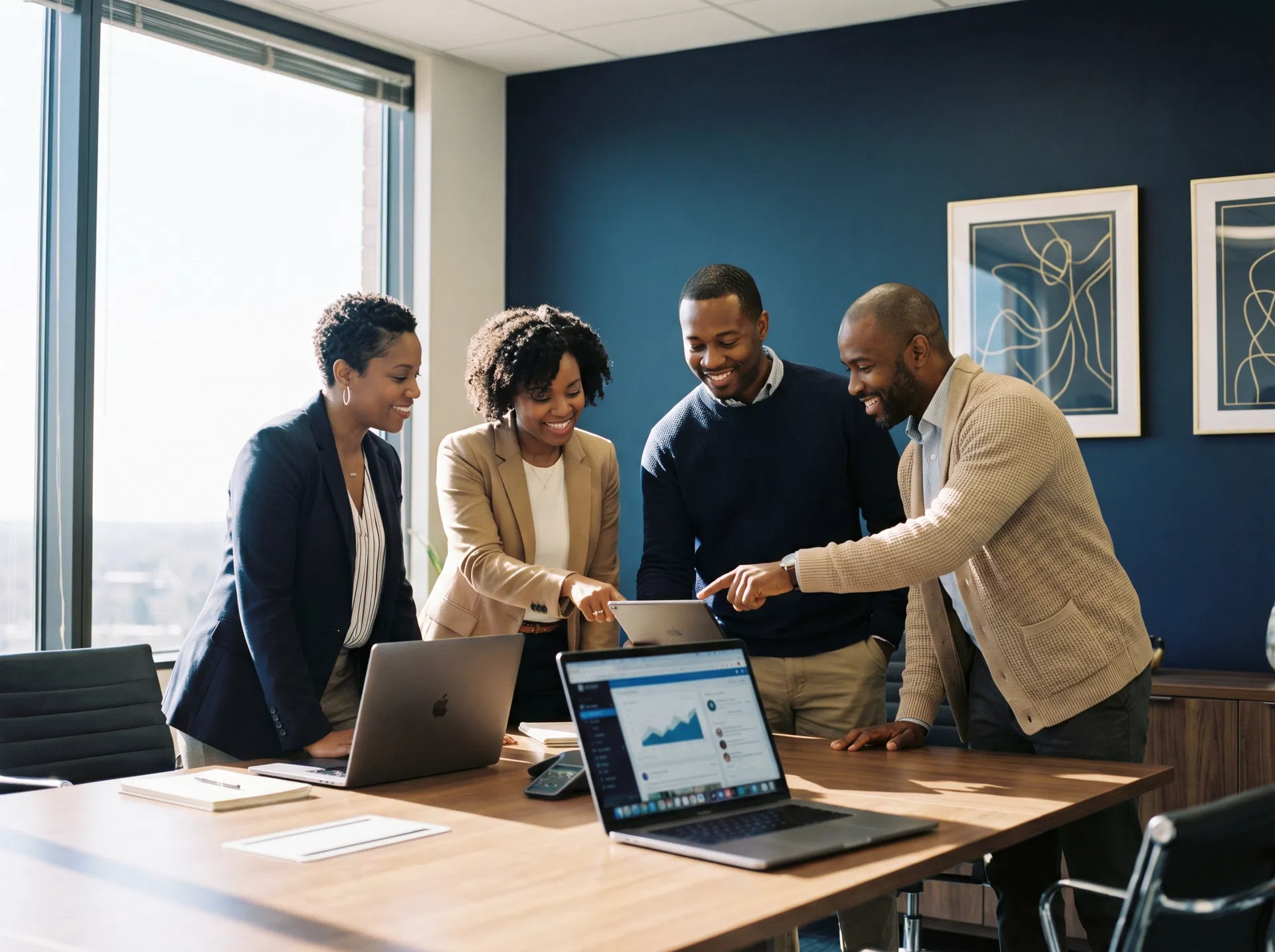Equipa Mídia Gest em reunião estratégica