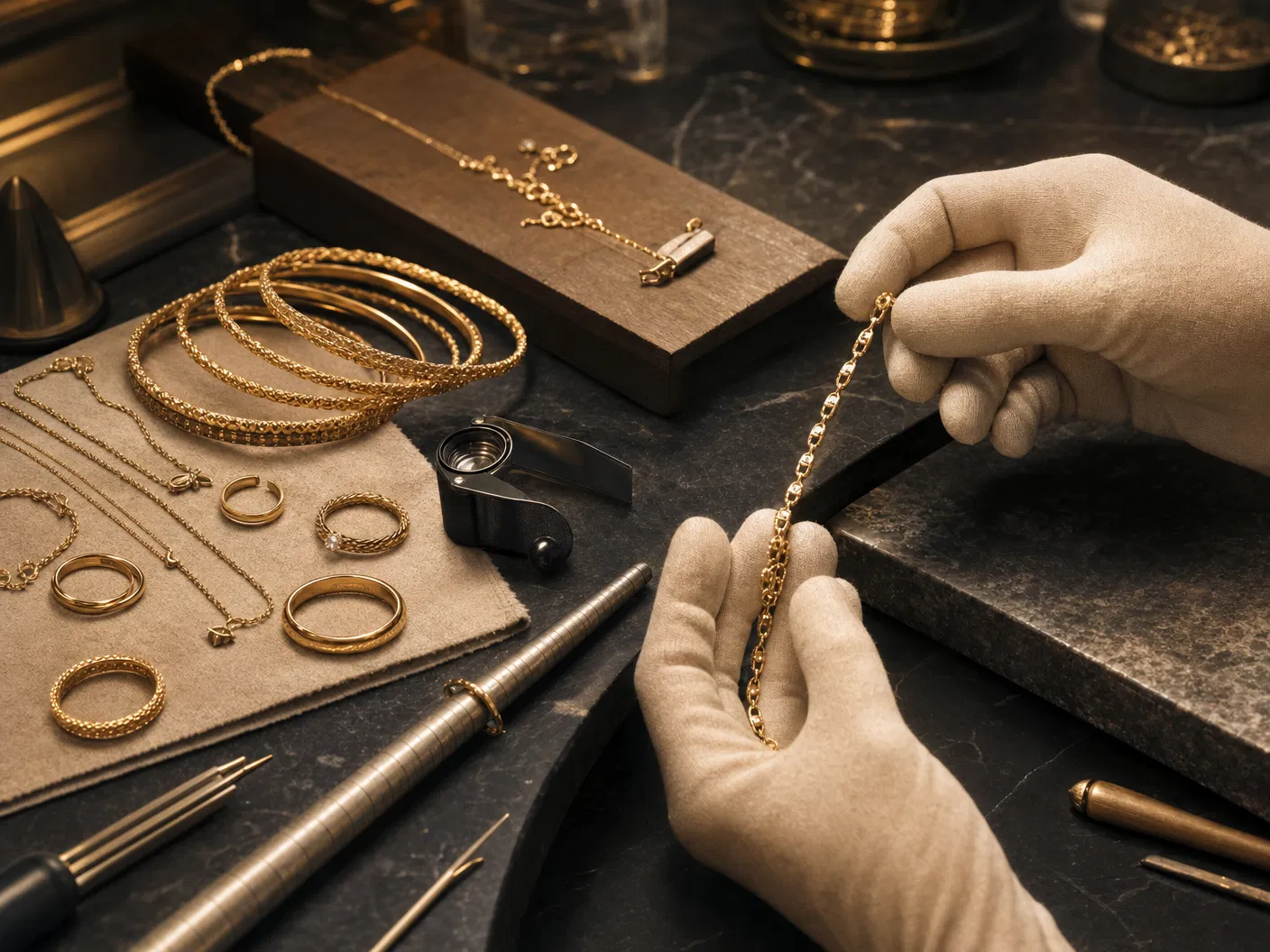 Gold Jewellery selection at Ramoutar Jewellers