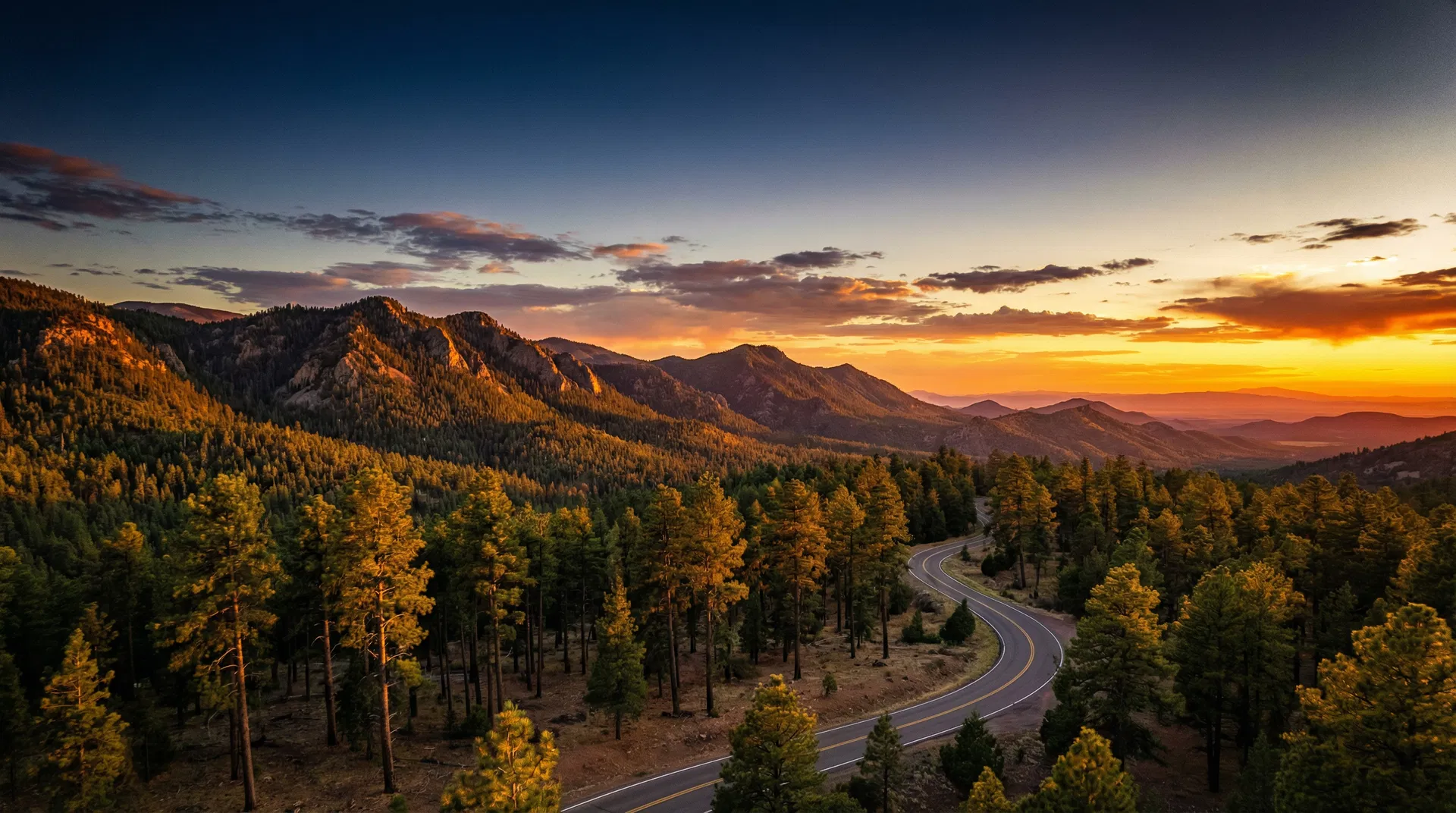 Scenic White Mountains of Arizona at golden hour — home of White Mountain Peak Performance Movers