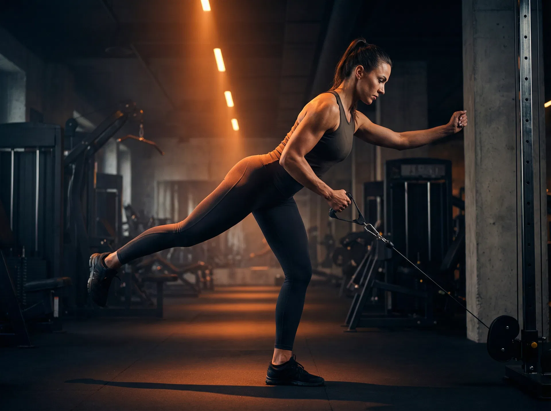 Mulher treinando com determinação