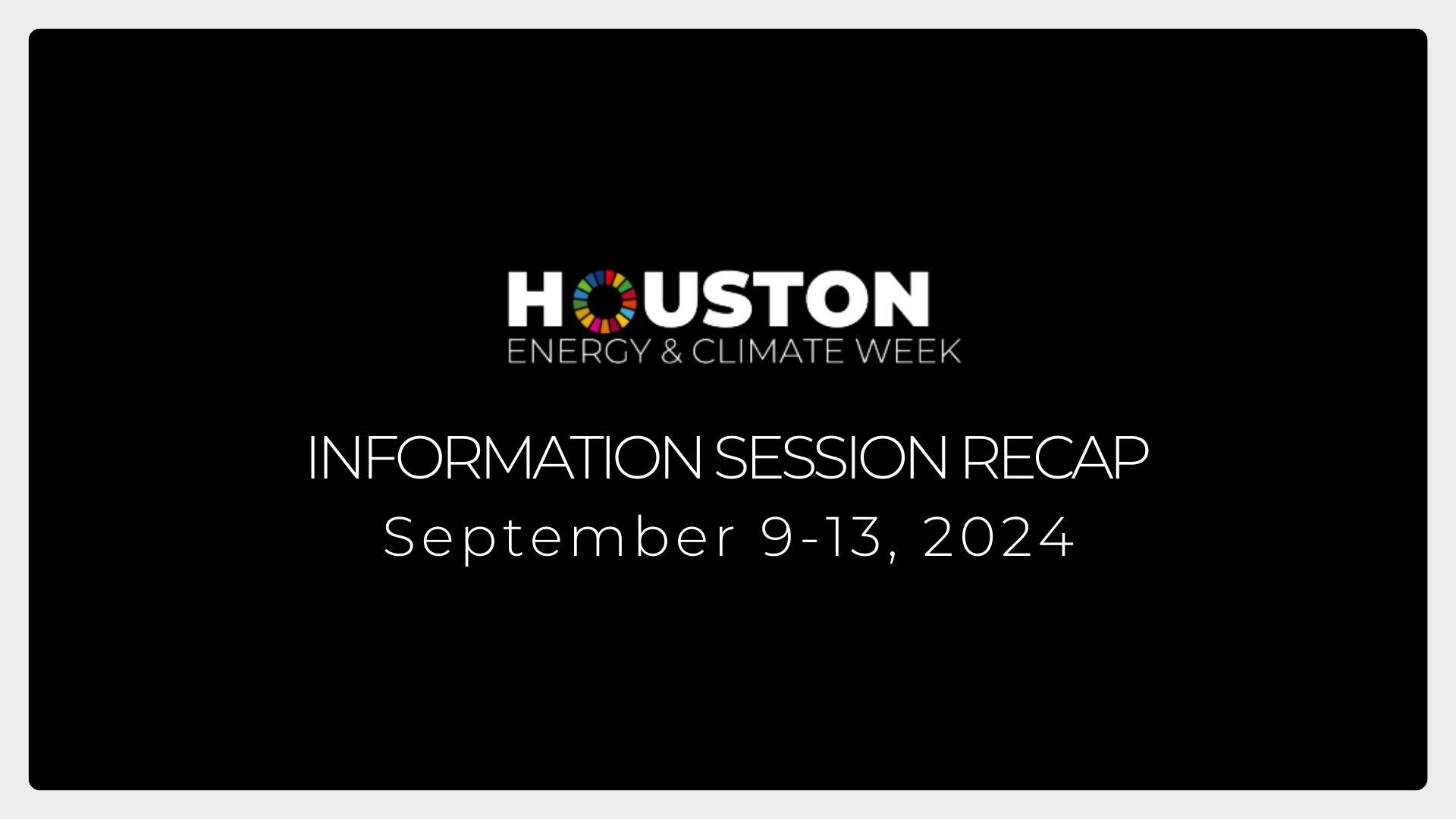 Houston Energy & Climate Week Information Session Kickoff Recap