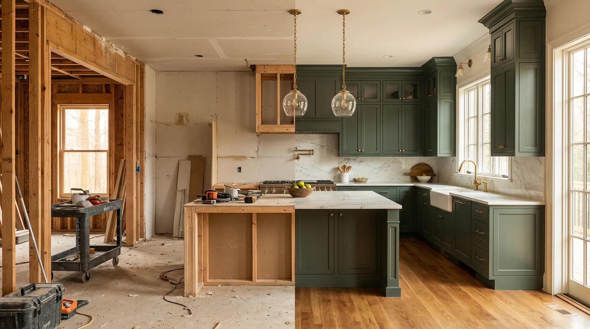 Kitchen renovation before and after