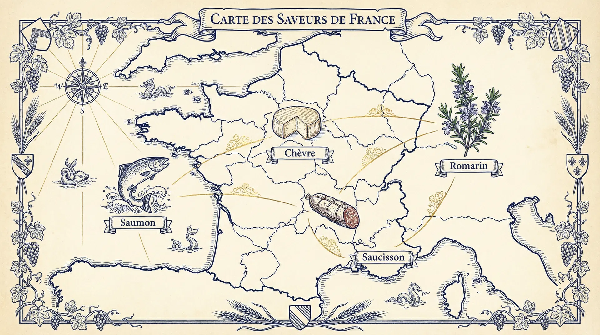 Carte des ingrédients sourcés en France