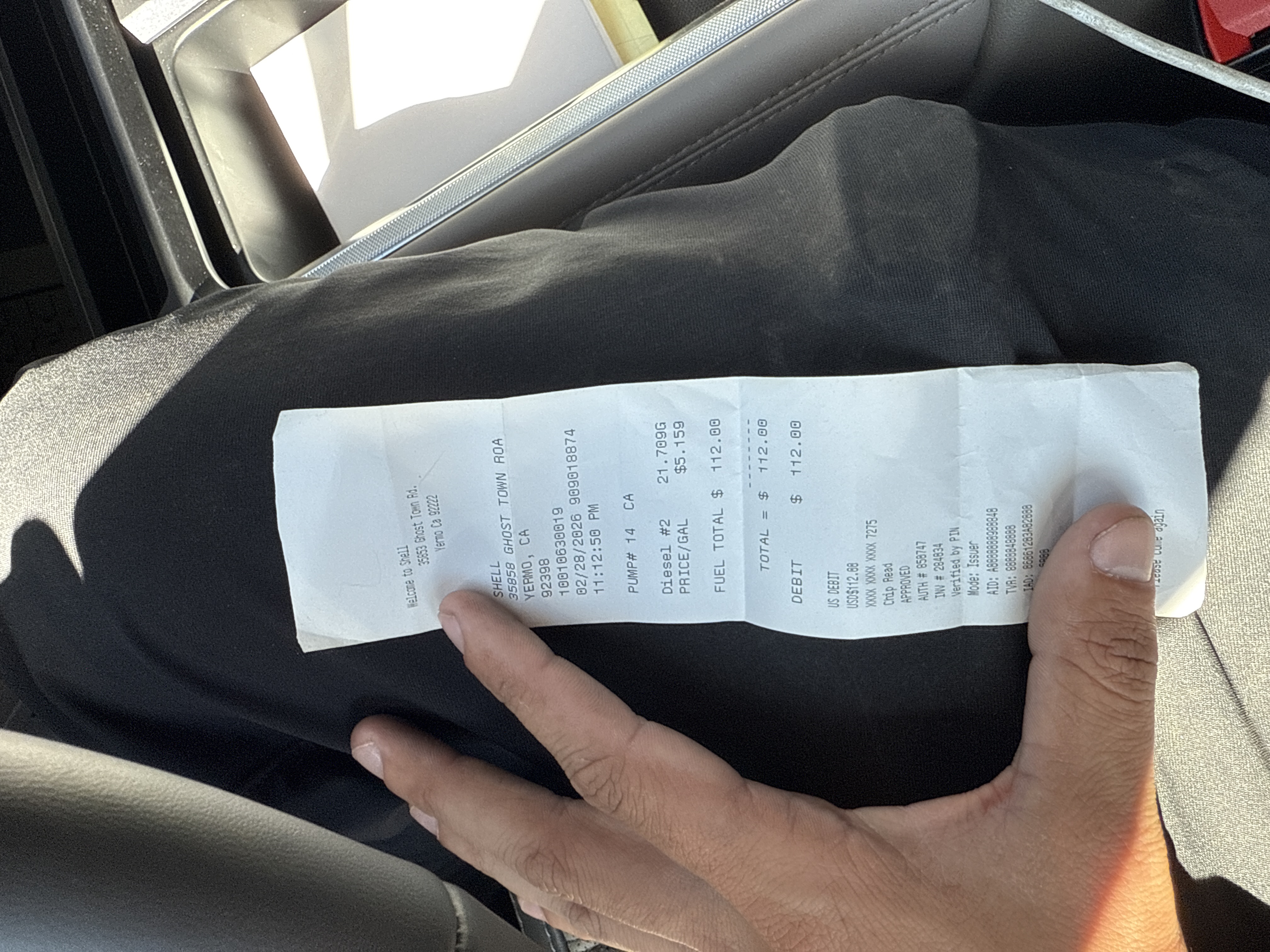 Receipt from SHELL