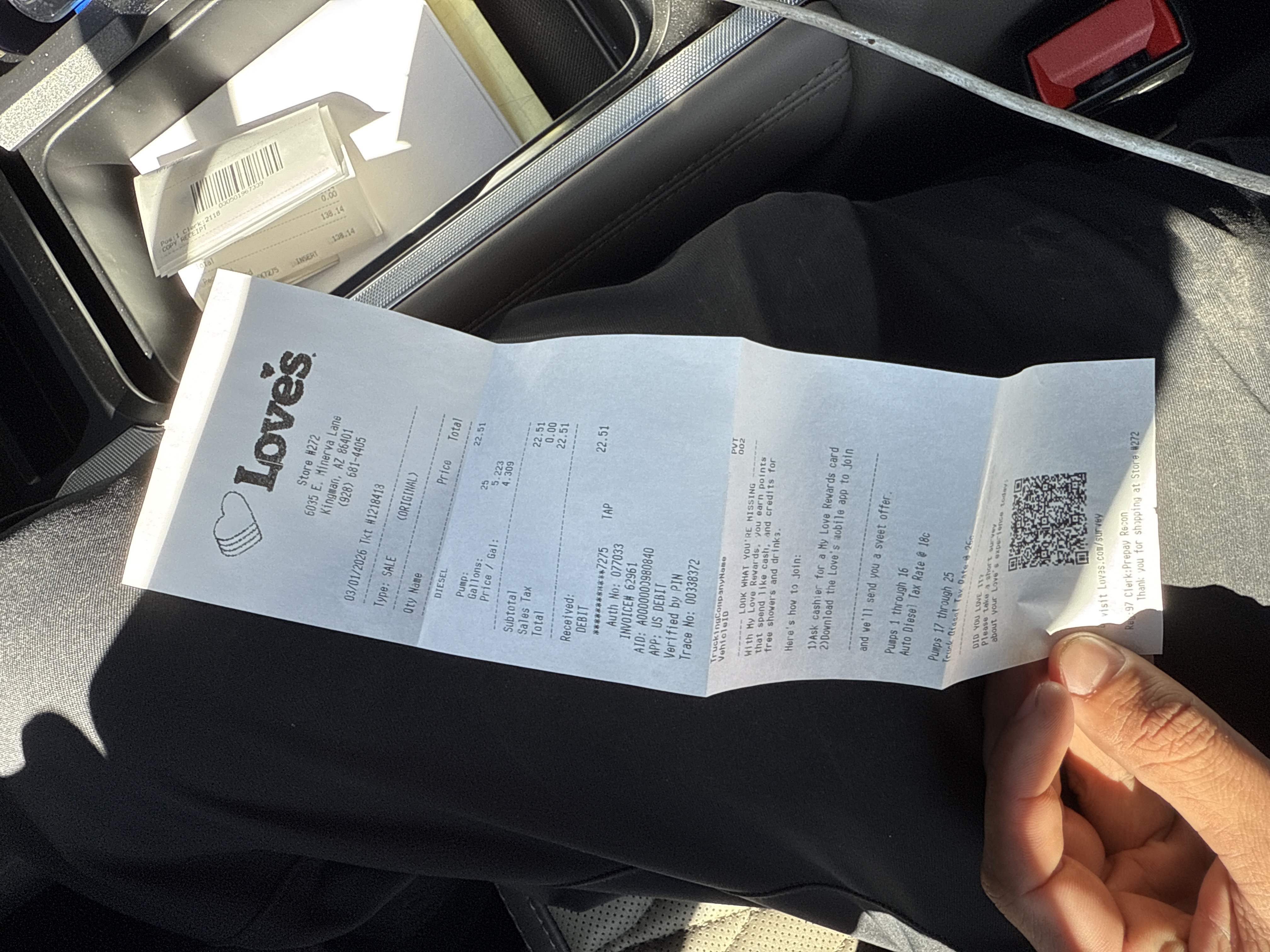 Receipt from Love's