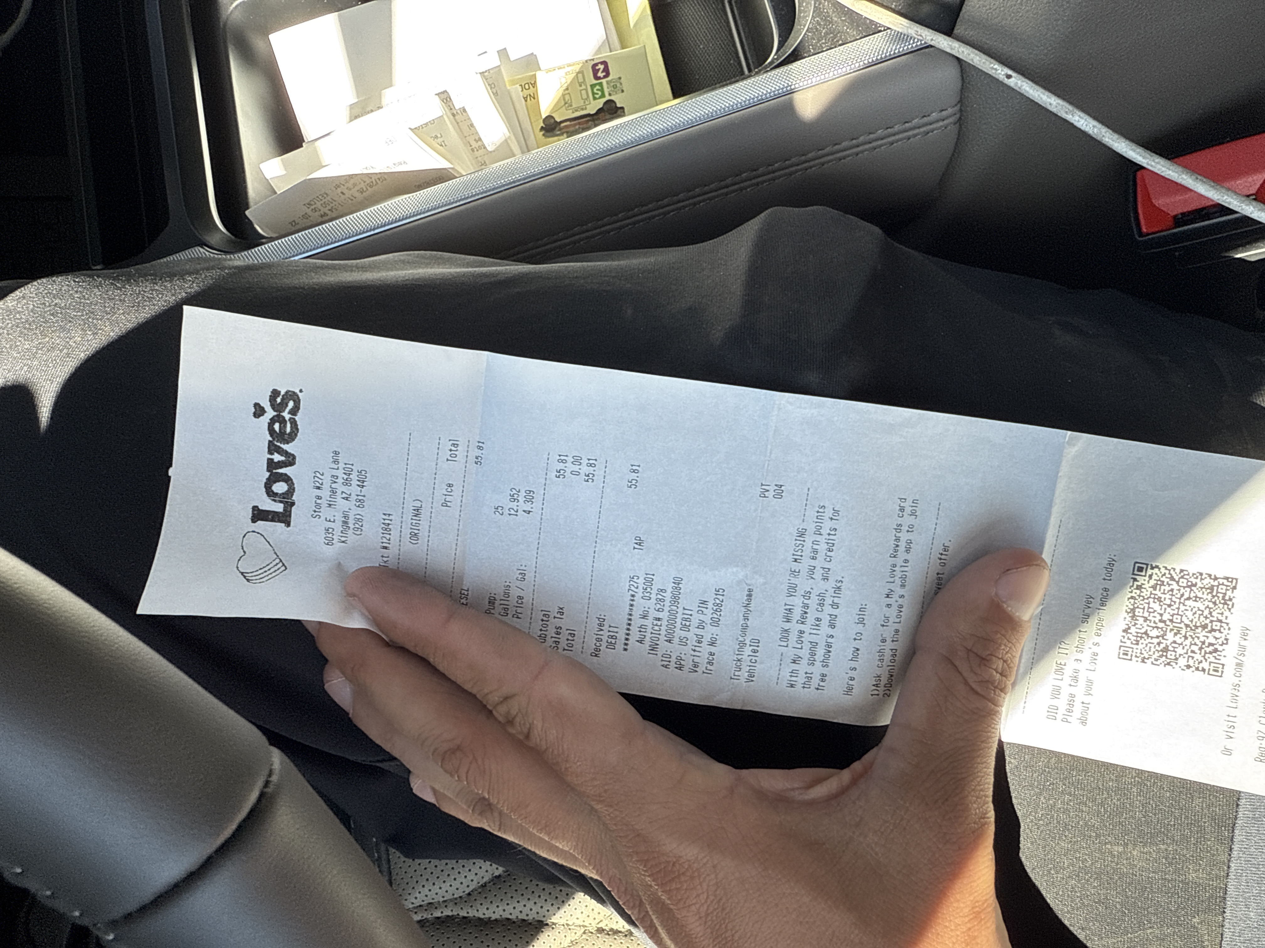 Receipt from Love's