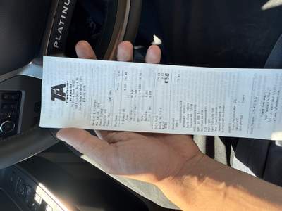 Receipt from TravelCenters of America