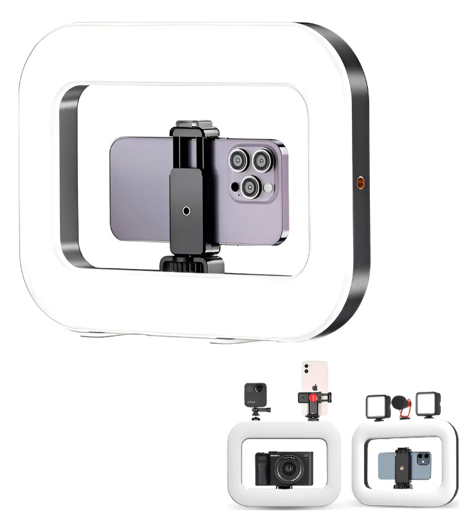 RGB Luz de Anel LED 20W com Tripé e Controle Remoto 3 Modos de Iluminação Ajustáveis