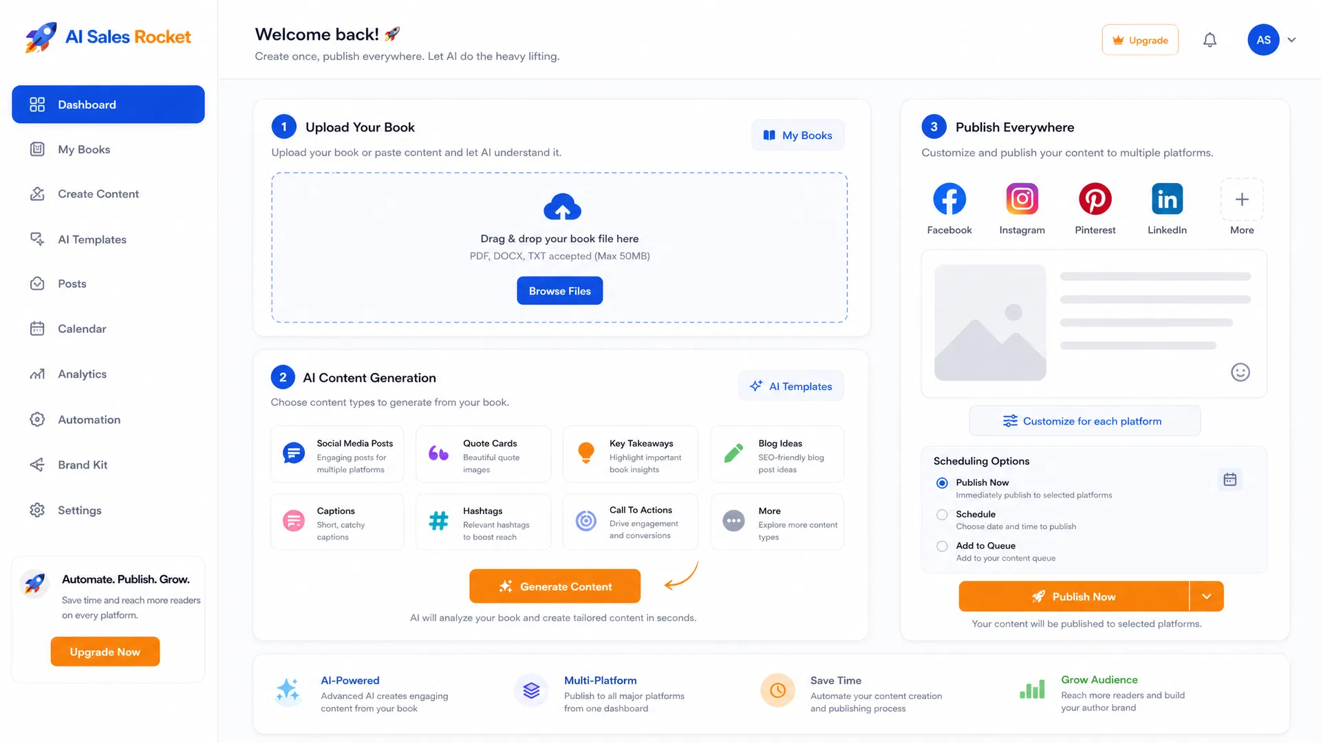 AI Sales Rocket dashboard