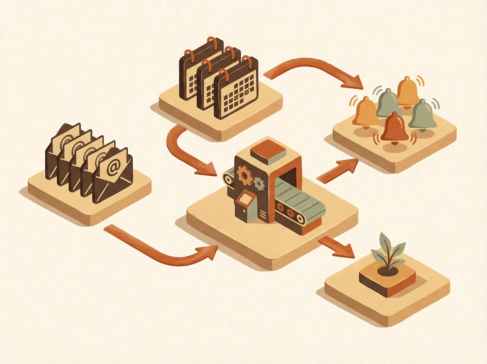 Business automation workflow illustration