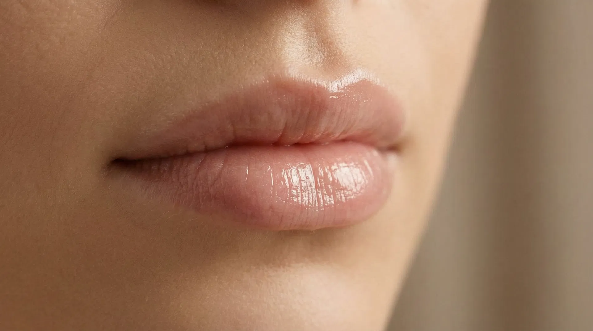 Natural beautiful lips close-up
