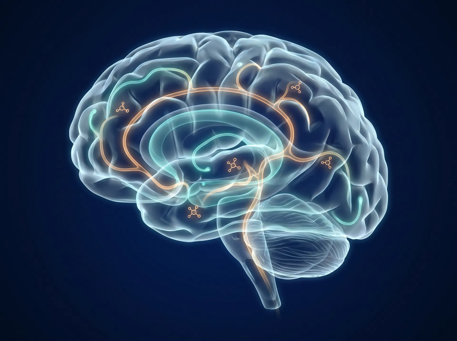 Brain reward pathways illustration