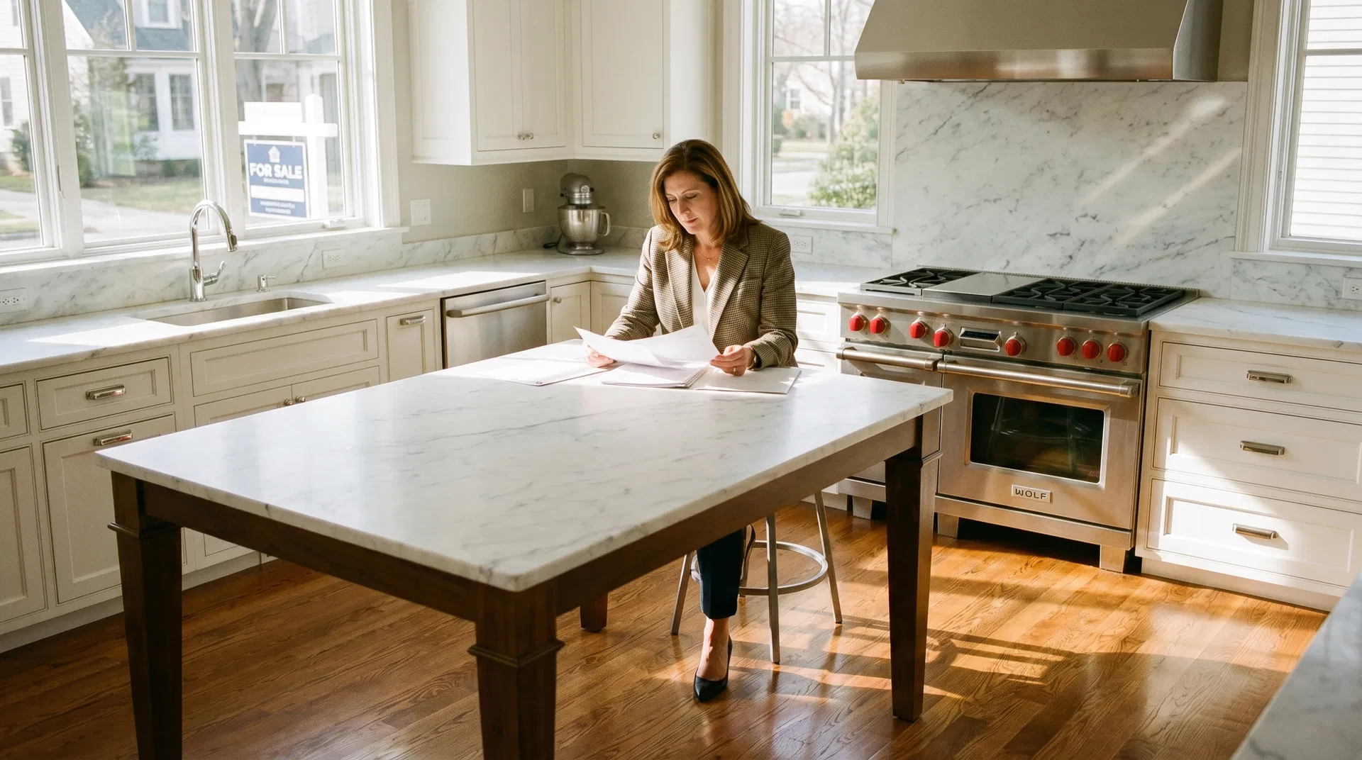 Real estate agent in clean Atlanta home