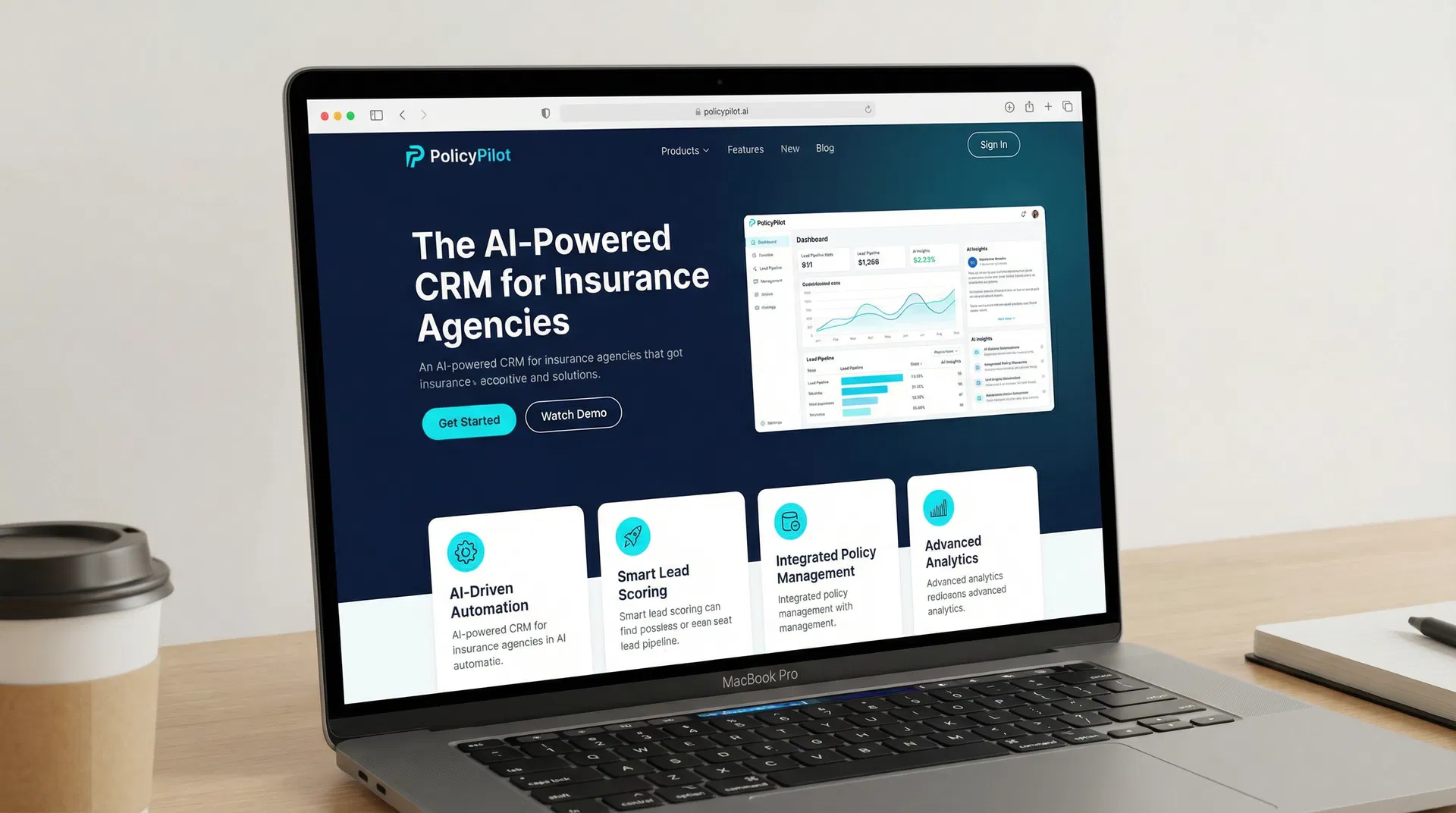 PolicyPilot website mockup