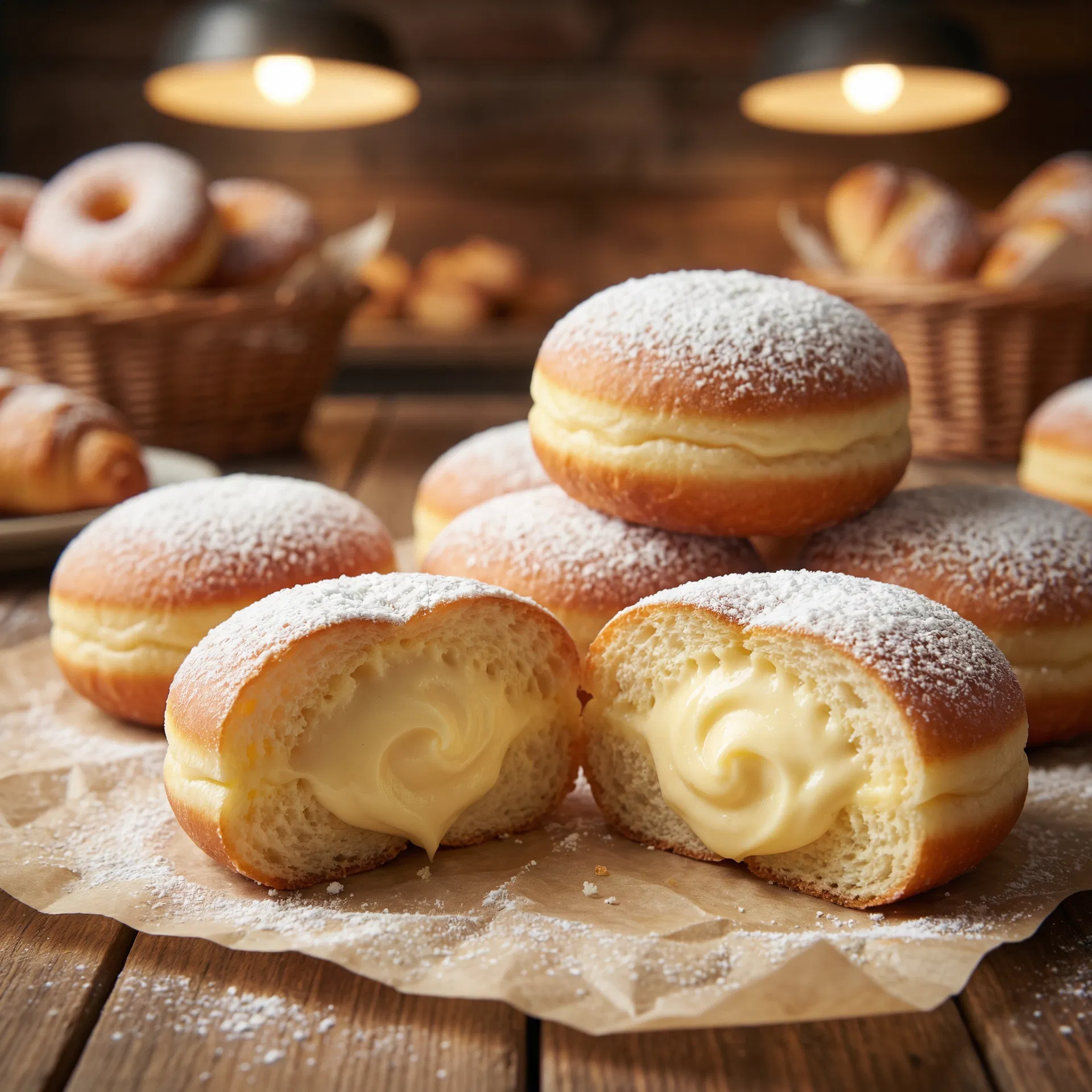 Bavarian Cream Filled Donuts