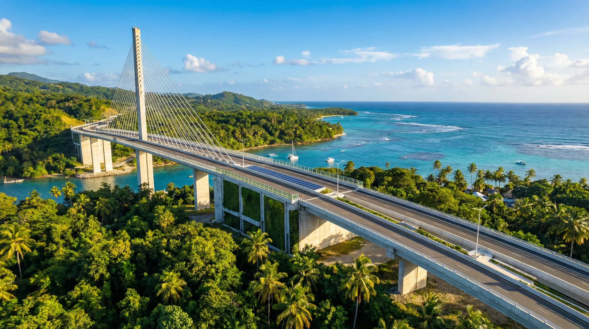 Modern bridge infrastructure in the Bahamas