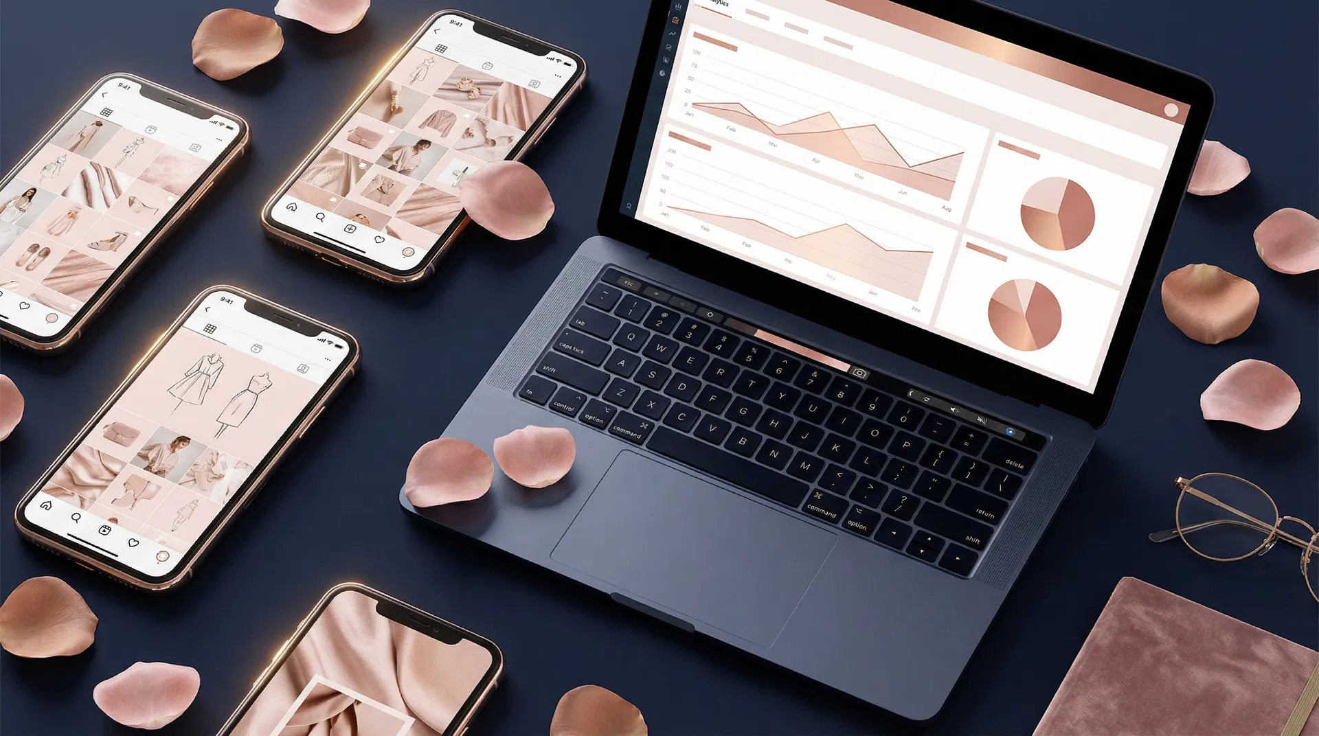 RISOVA Social Media Agentur — Devices Mockup mit Social Media Content