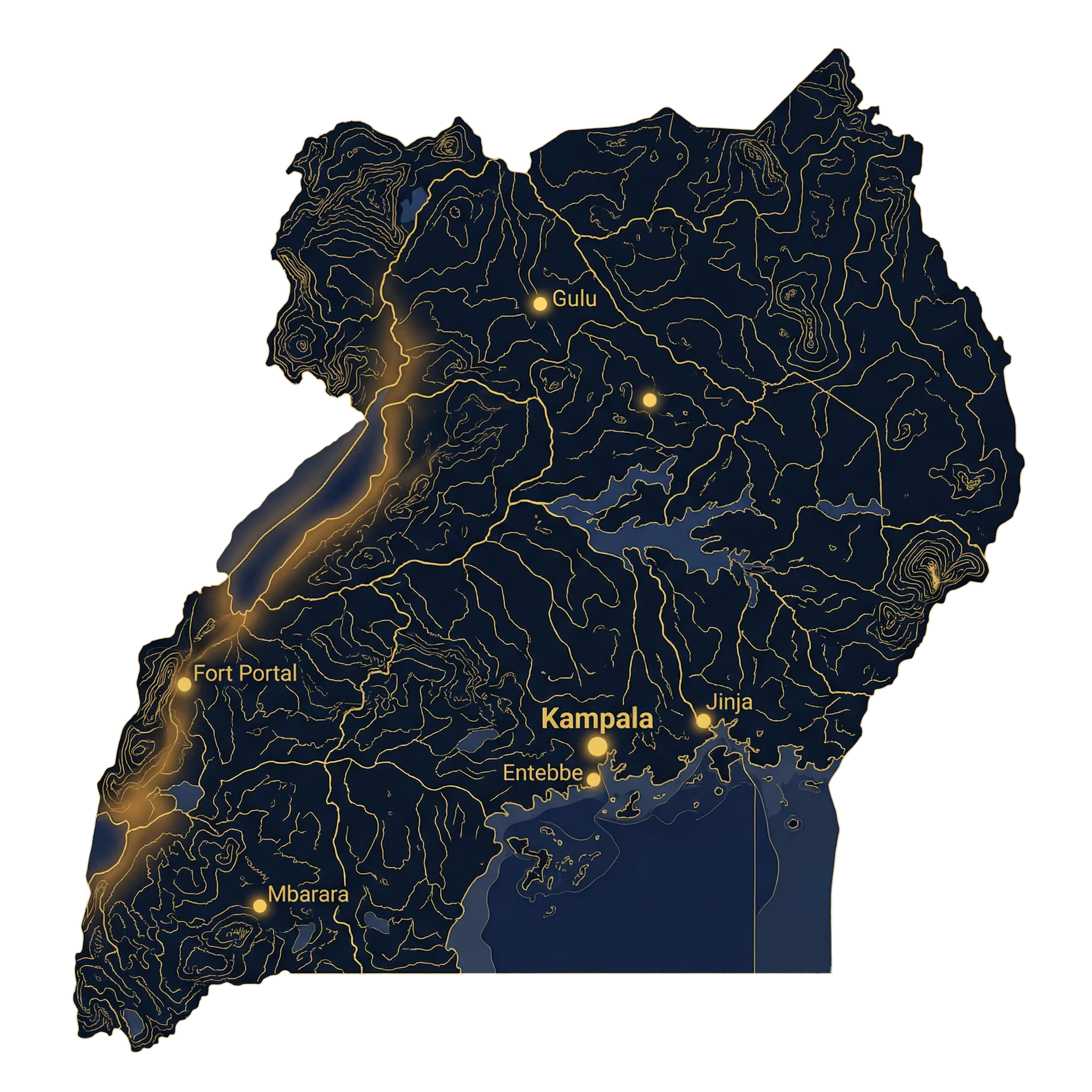Uganda Topographic Intelligence Map