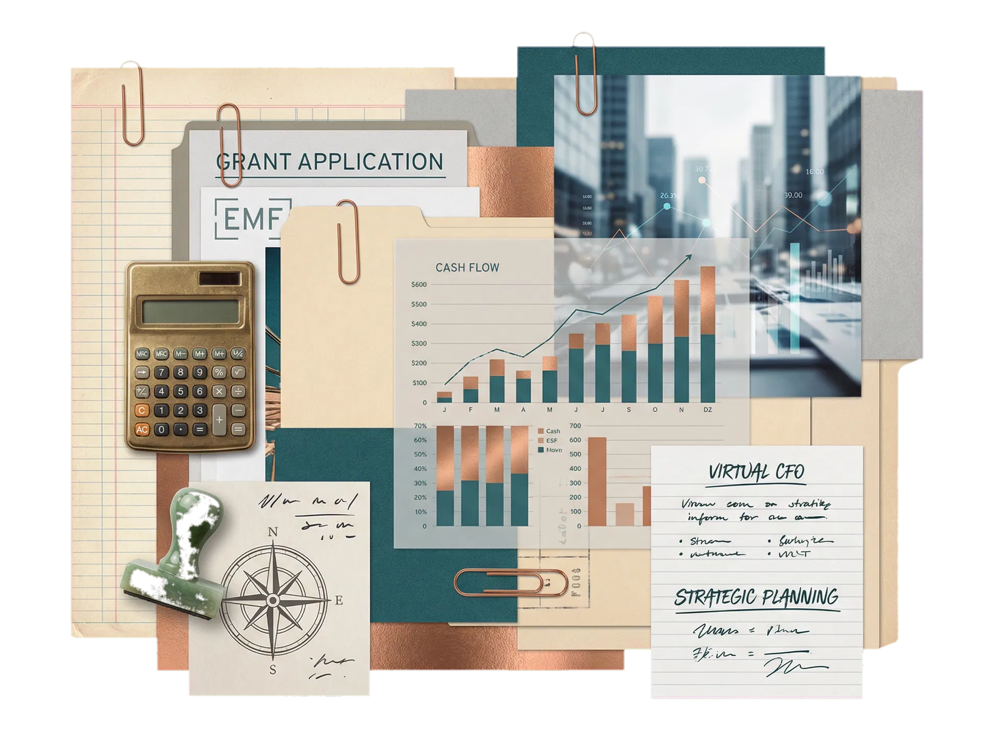 Financial services collage