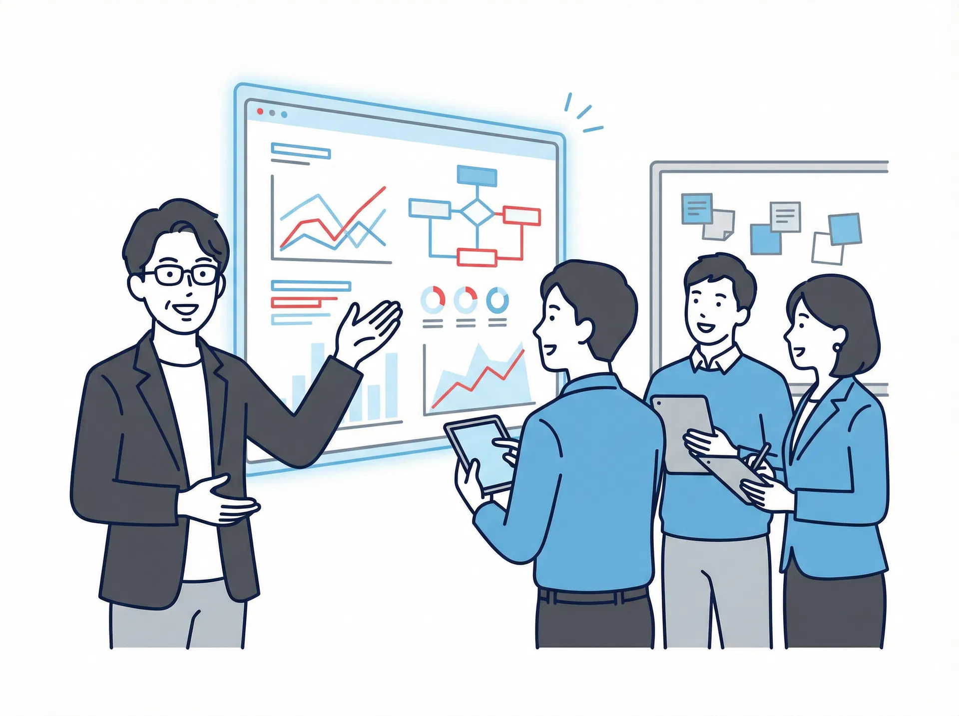 DXコンサルタントがチームを支援するイメージ