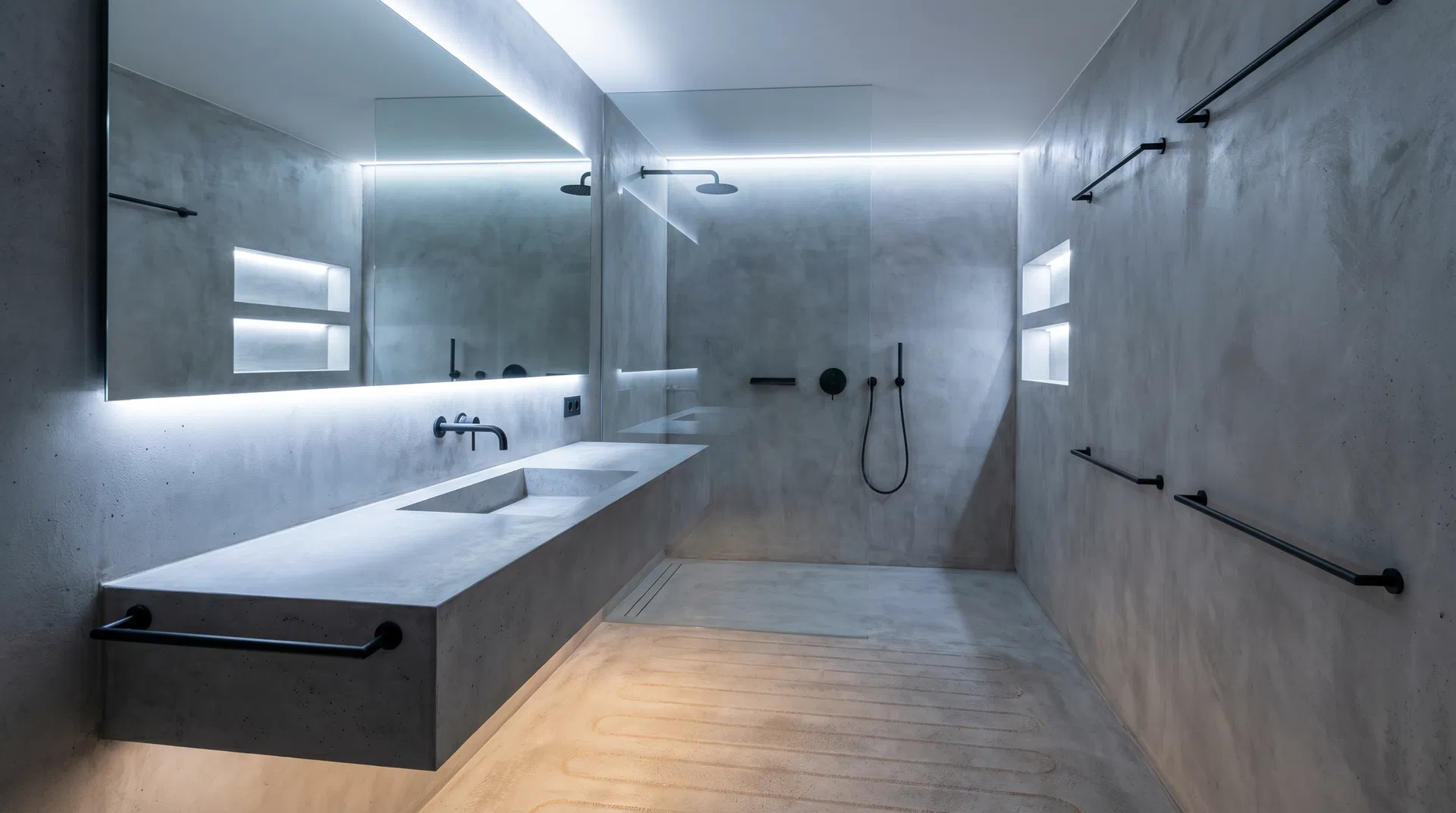 Beton im Bad Hamburg – Industrial Chic & Purismus