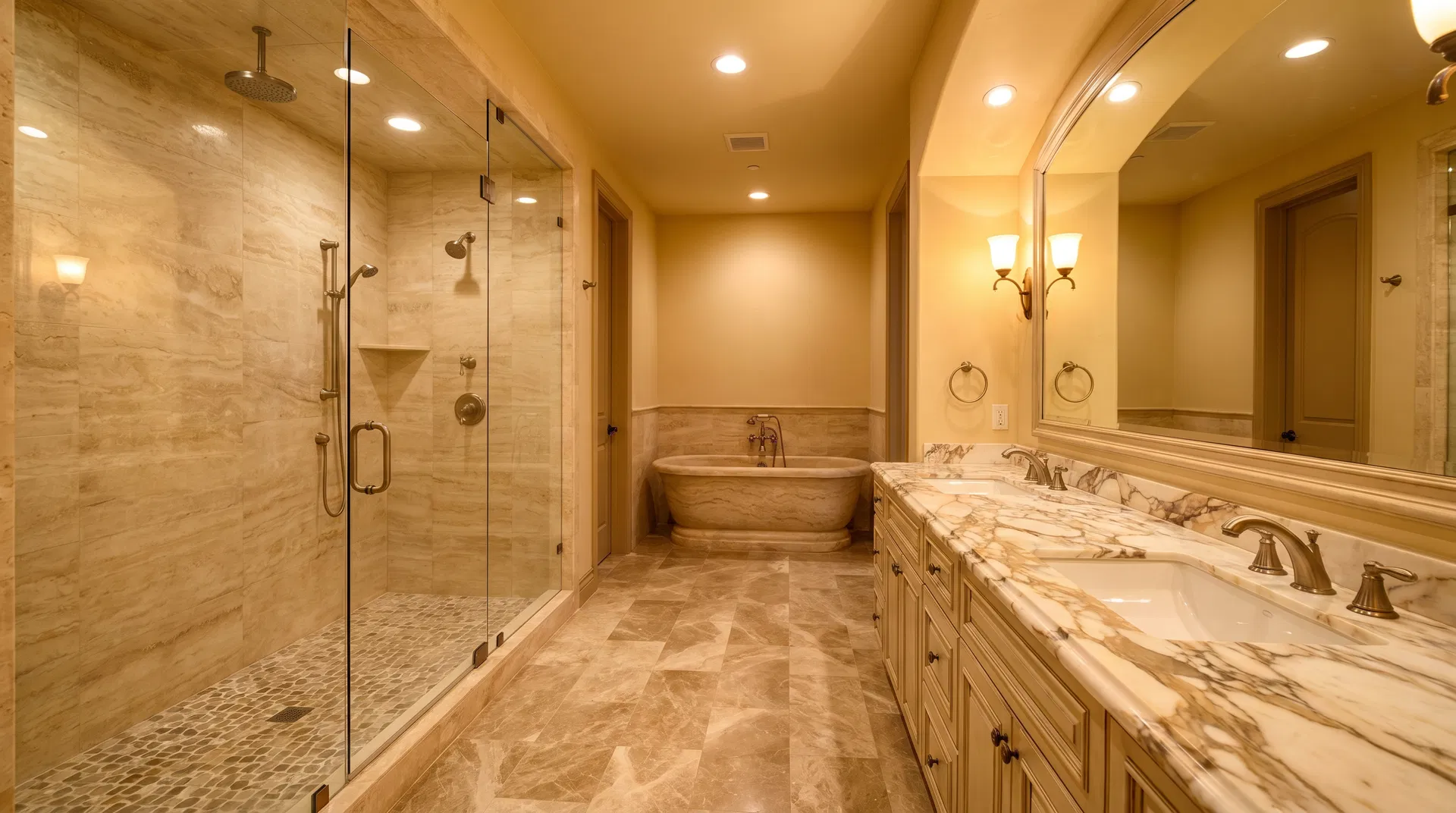 Naturstein im Bad Hamburg – Marmor, Travertin & Granit