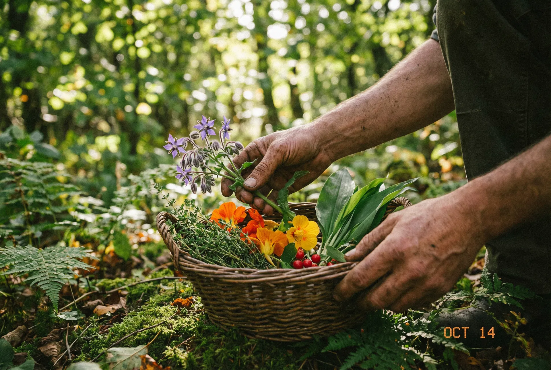 Foraging harvest from the food forest