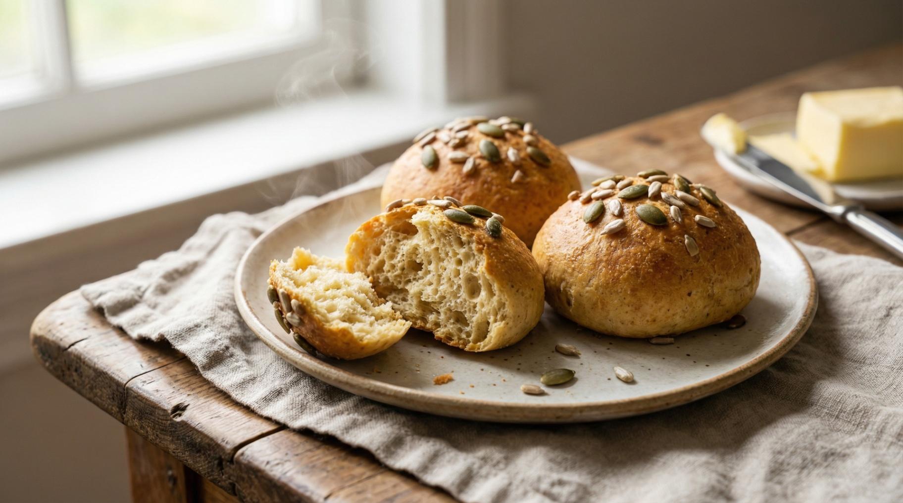 Glutenfreies Frühstücksbrötchen