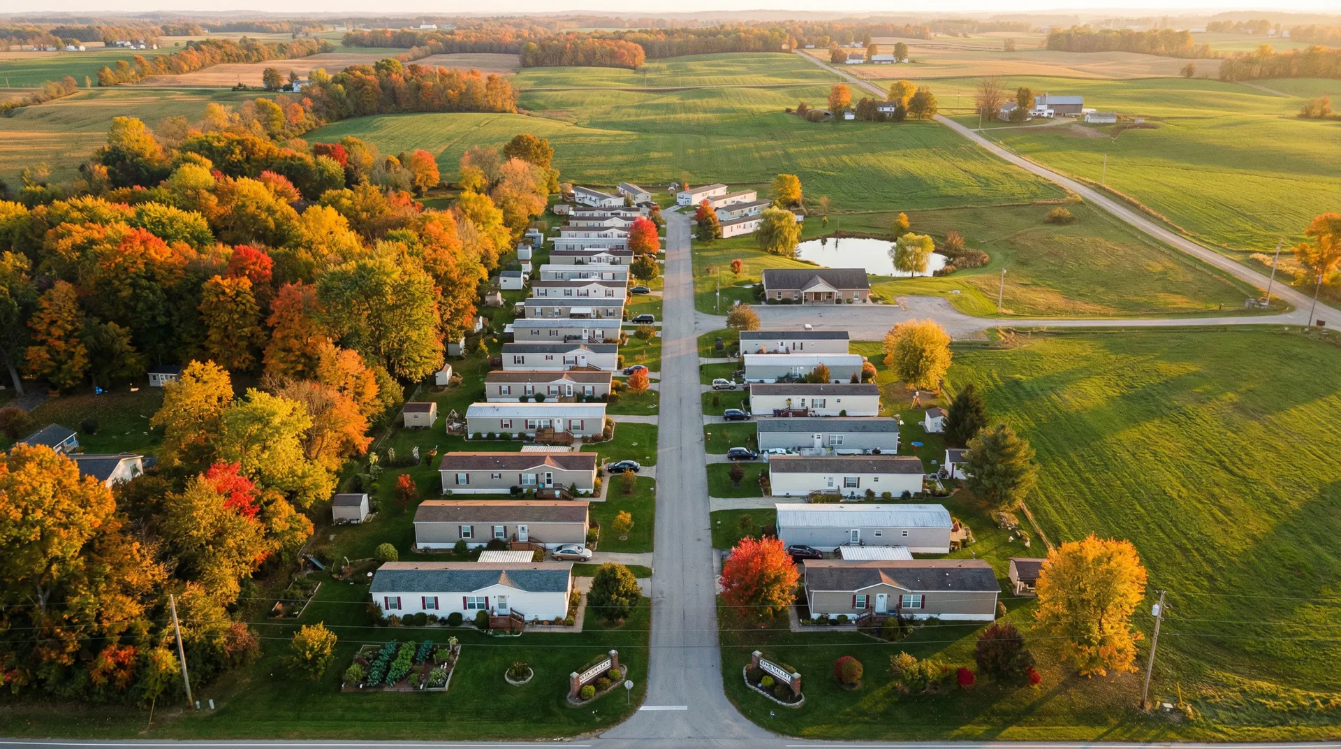 Aerial view of Brookdale MHP community in Tacoma, Washington