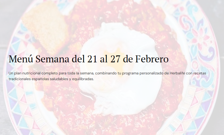 Menú semana del 21 al 27 Febrero