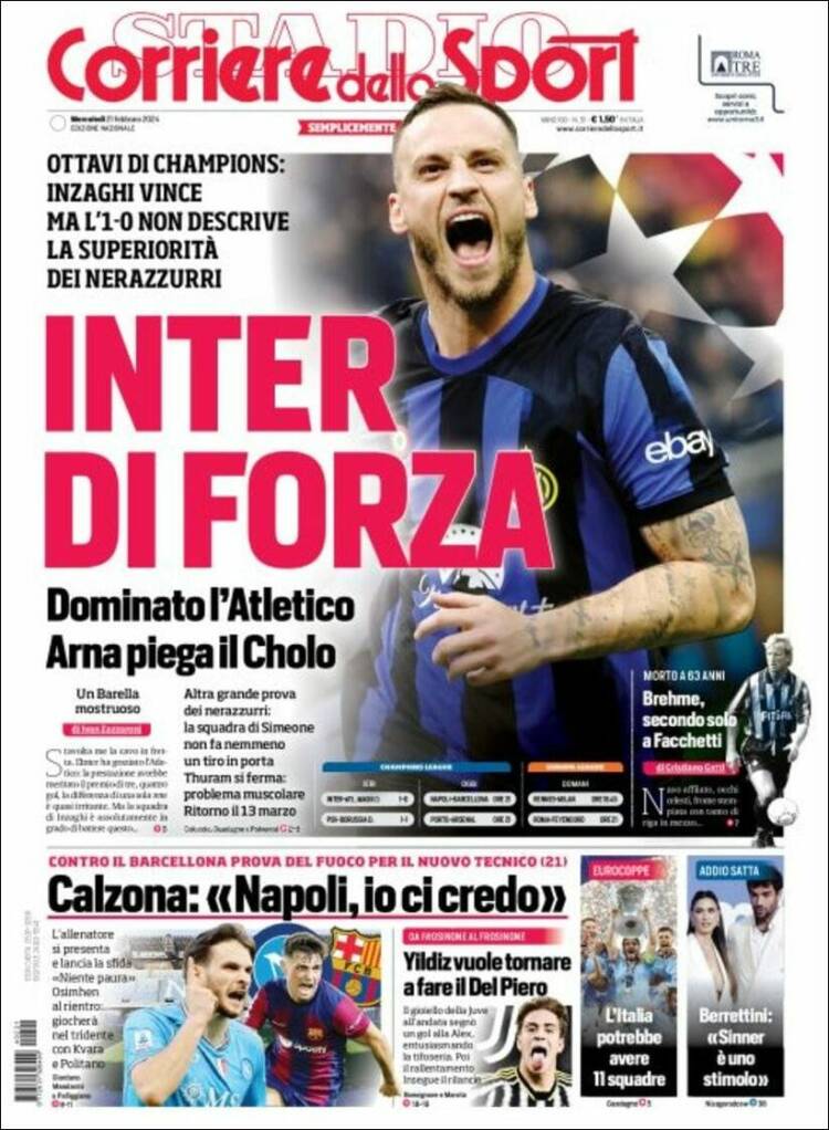 Corriere dello Sport birinci sayfa