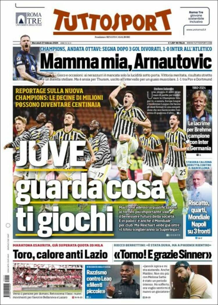Tuttosport birinci sayfa
