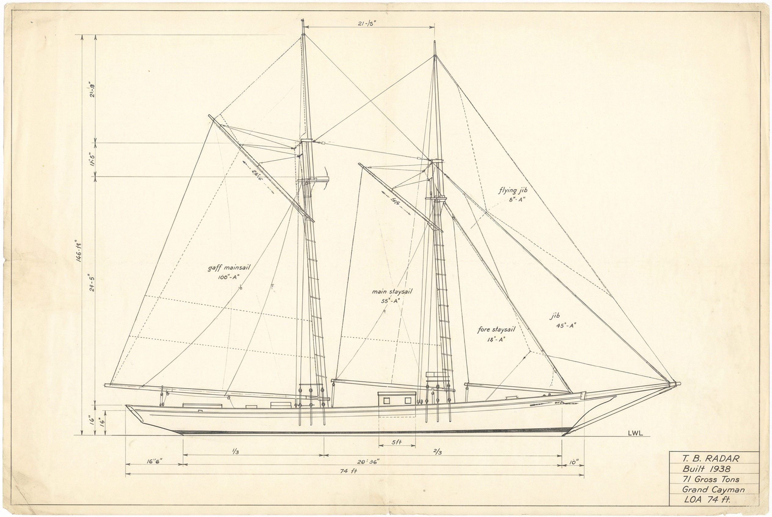 Builder's plan — T. B. Radar