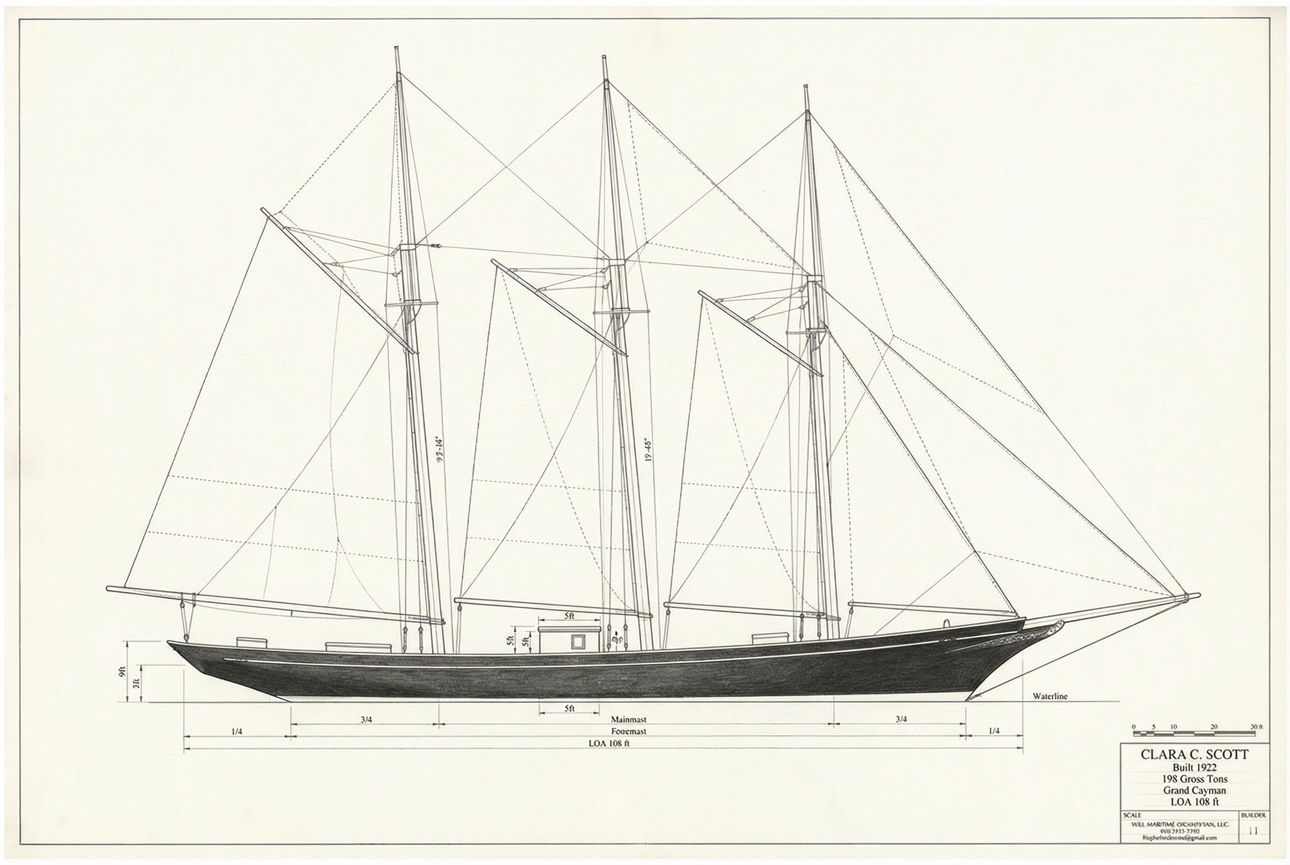 Builder's plan — Clara C. Scott