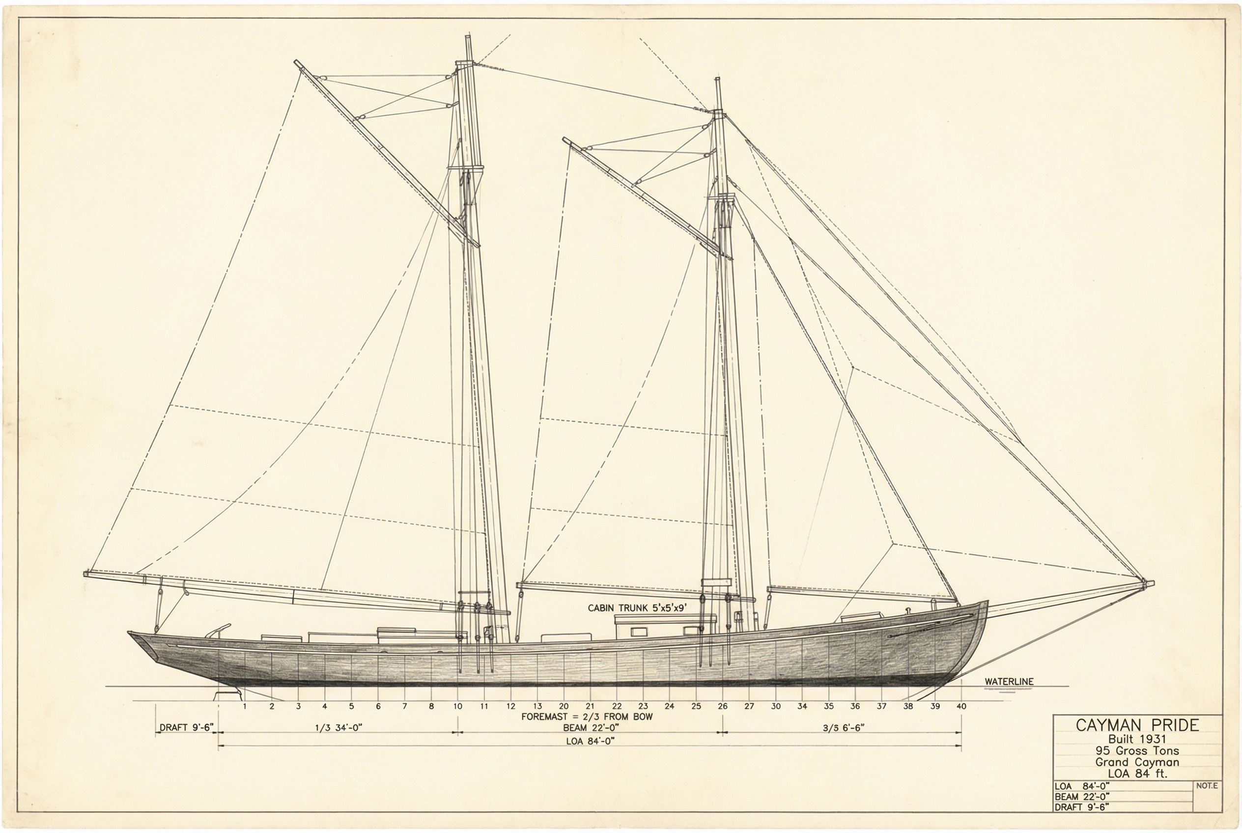 Builder's plan — Cayman Pride