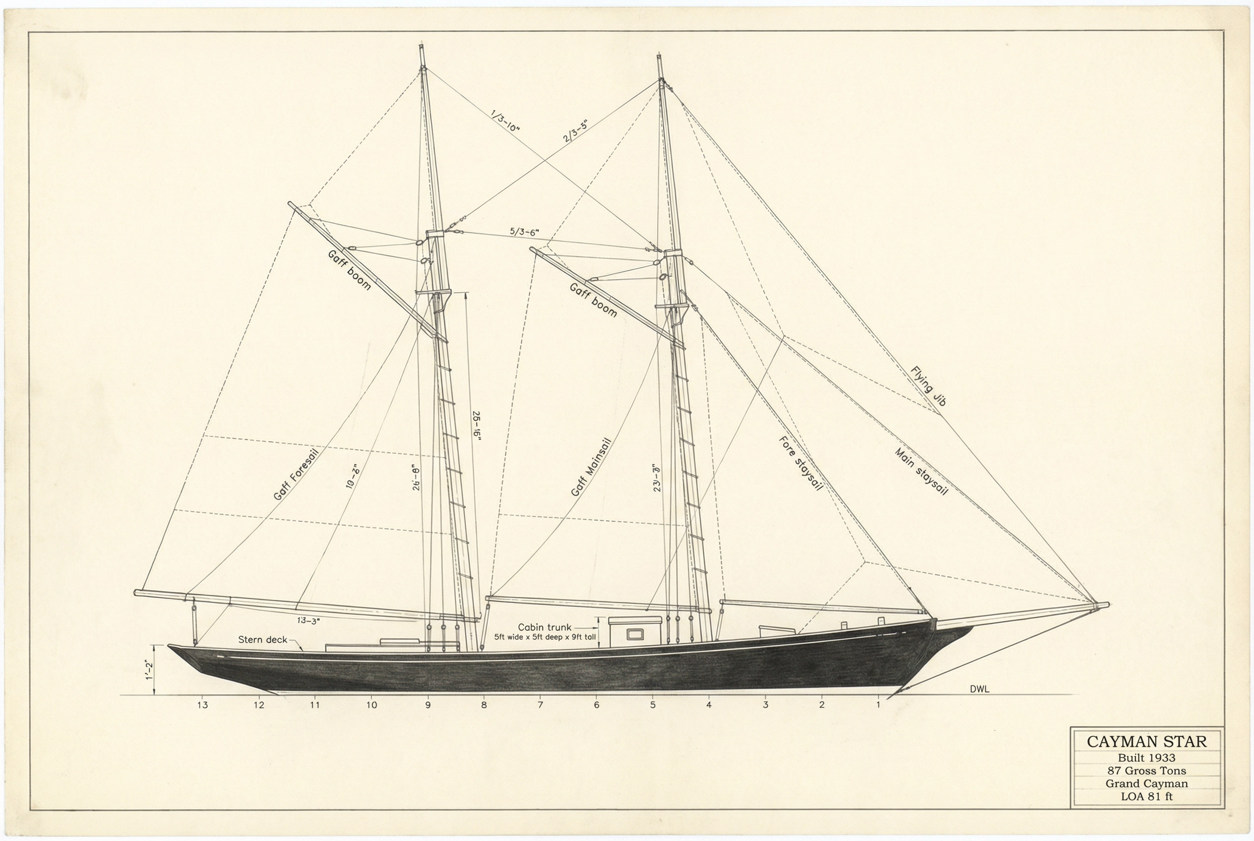 Builder's plan — Cayman Star
