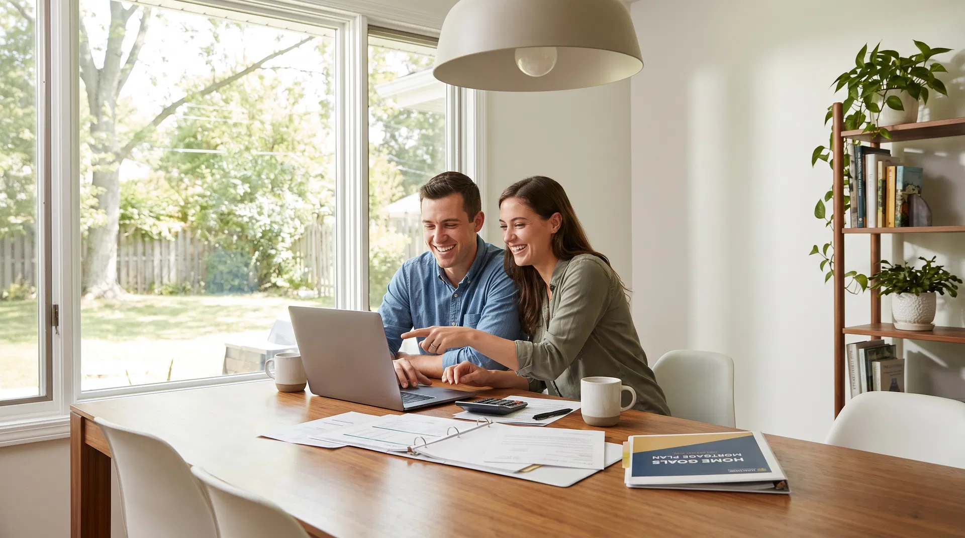 Young couple planning their Michigan home purchase together