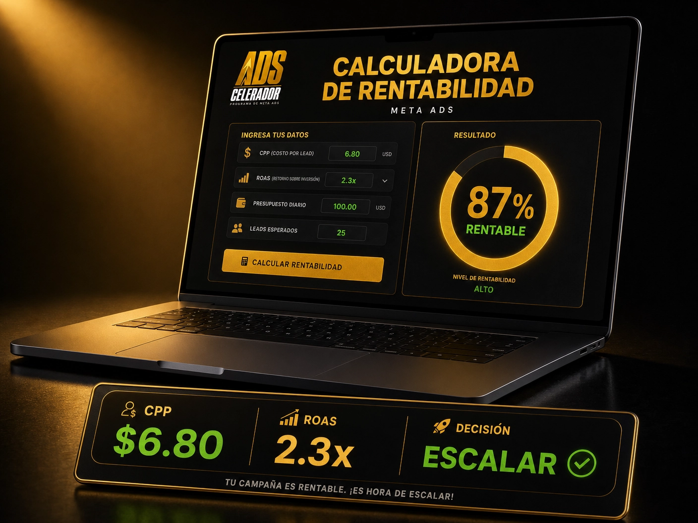 Calculadora de Rentabilidad Meta Ads — ADS-celerador