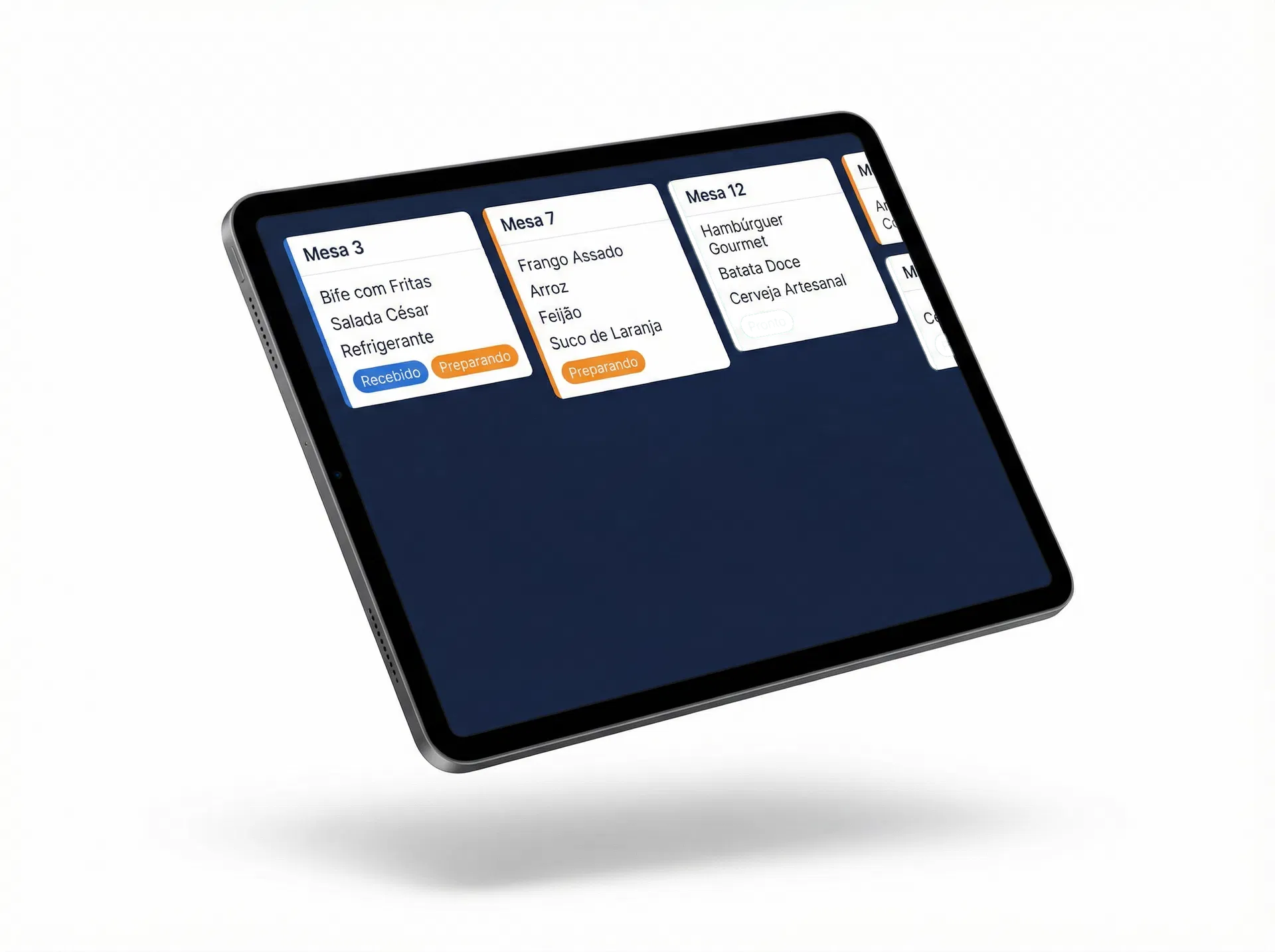 Painel da cozinha SimpleMenu no tablet