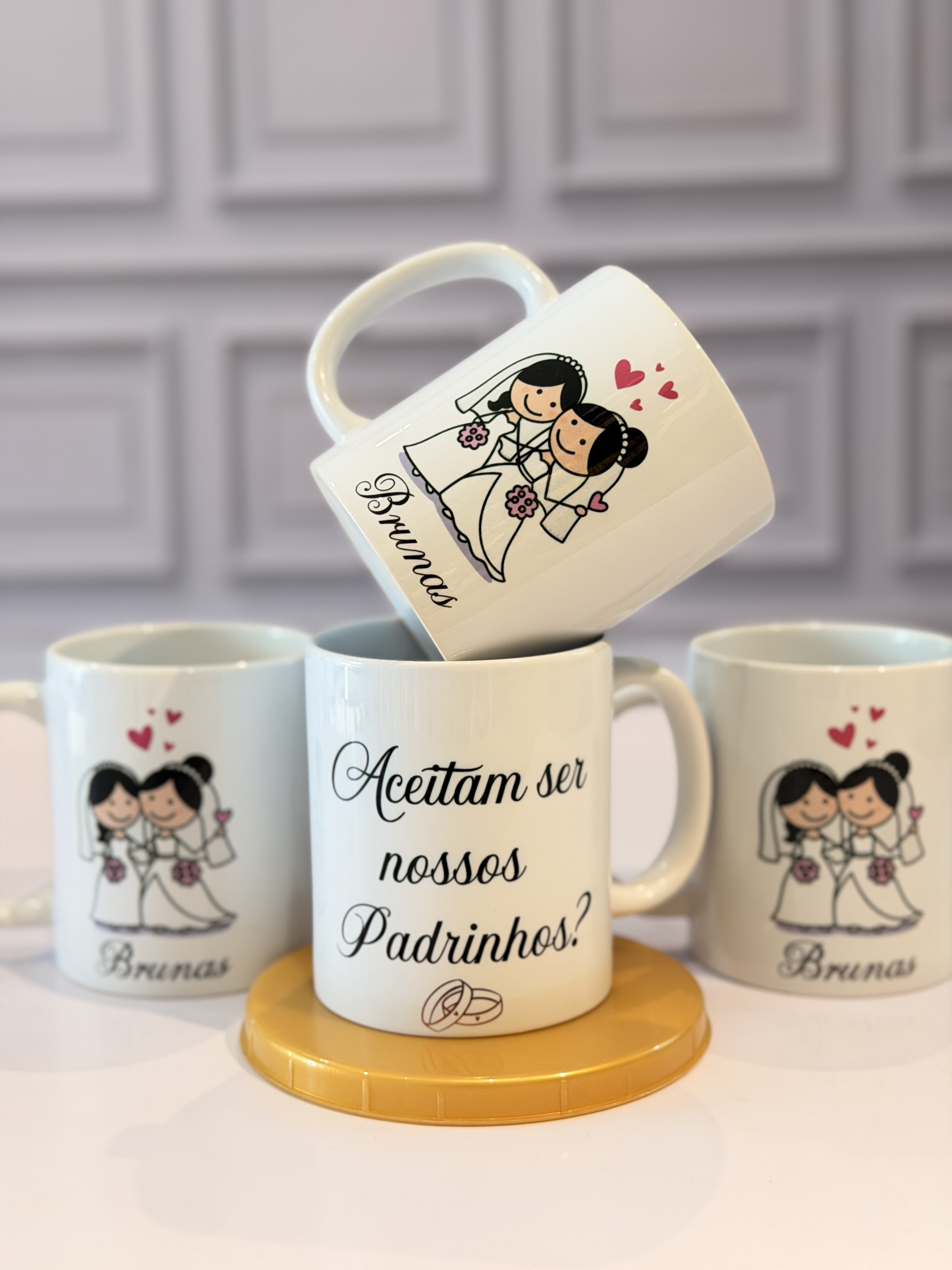Caneca de Porcelana Personalizada – Convite Especial Padrinhos