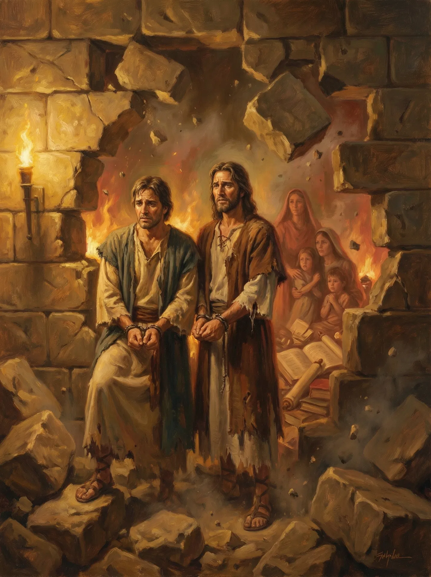 Believers Burned; Alma and Amulek Miraculously Delivered