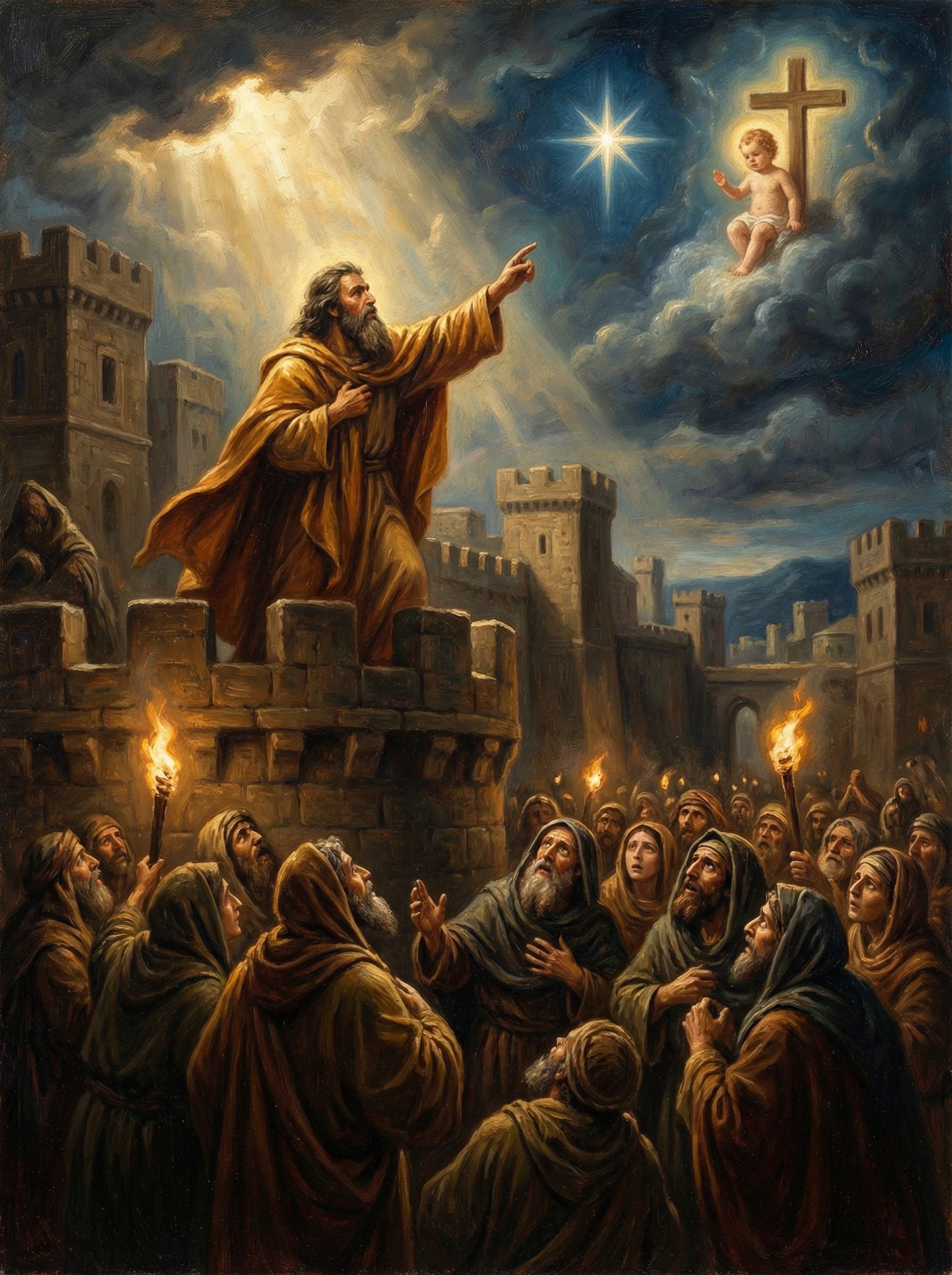 Samuel Prophesies Christ's Birth and Death Signs