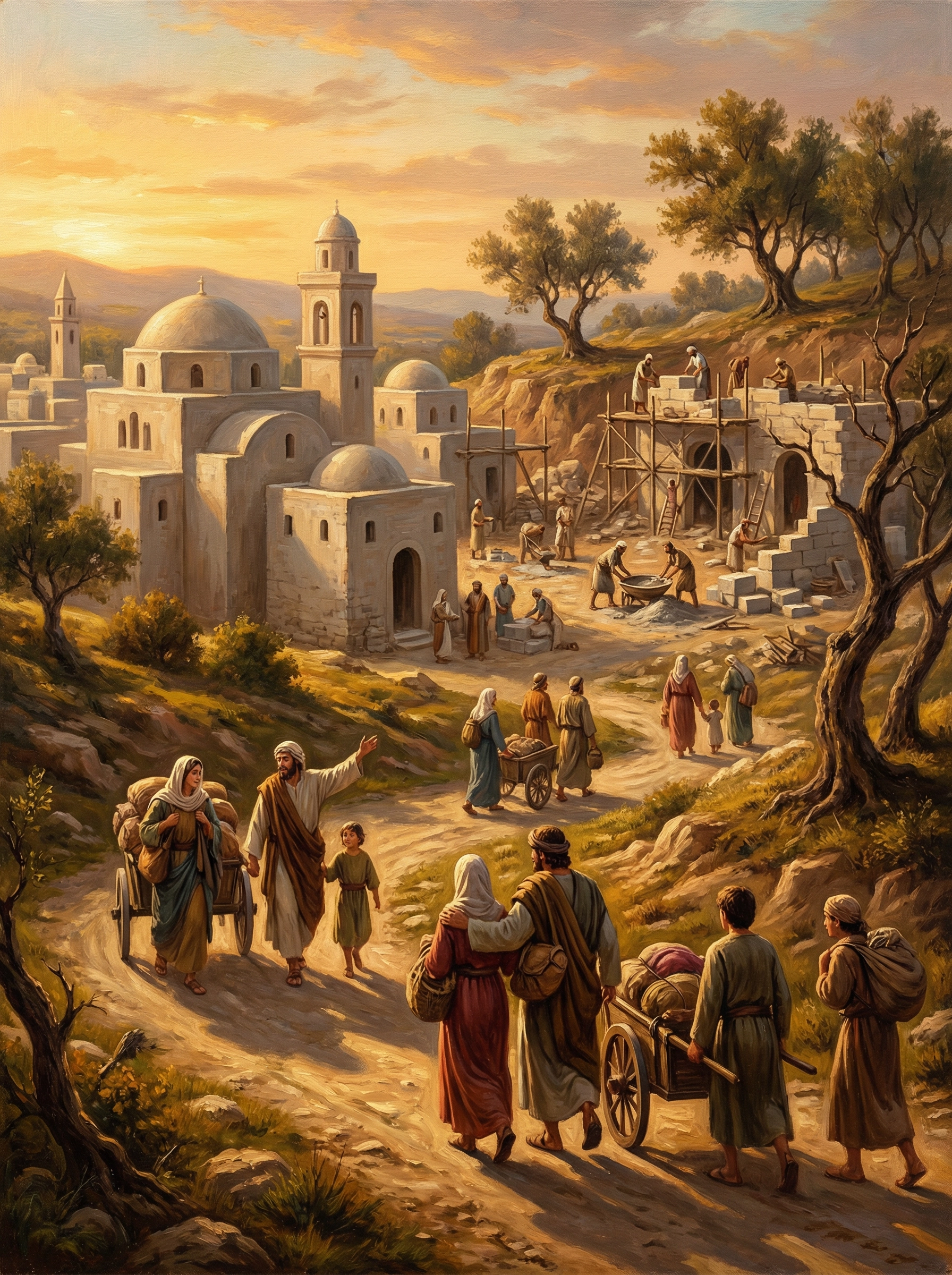 Nephites migrate north, build with cement, great conversions