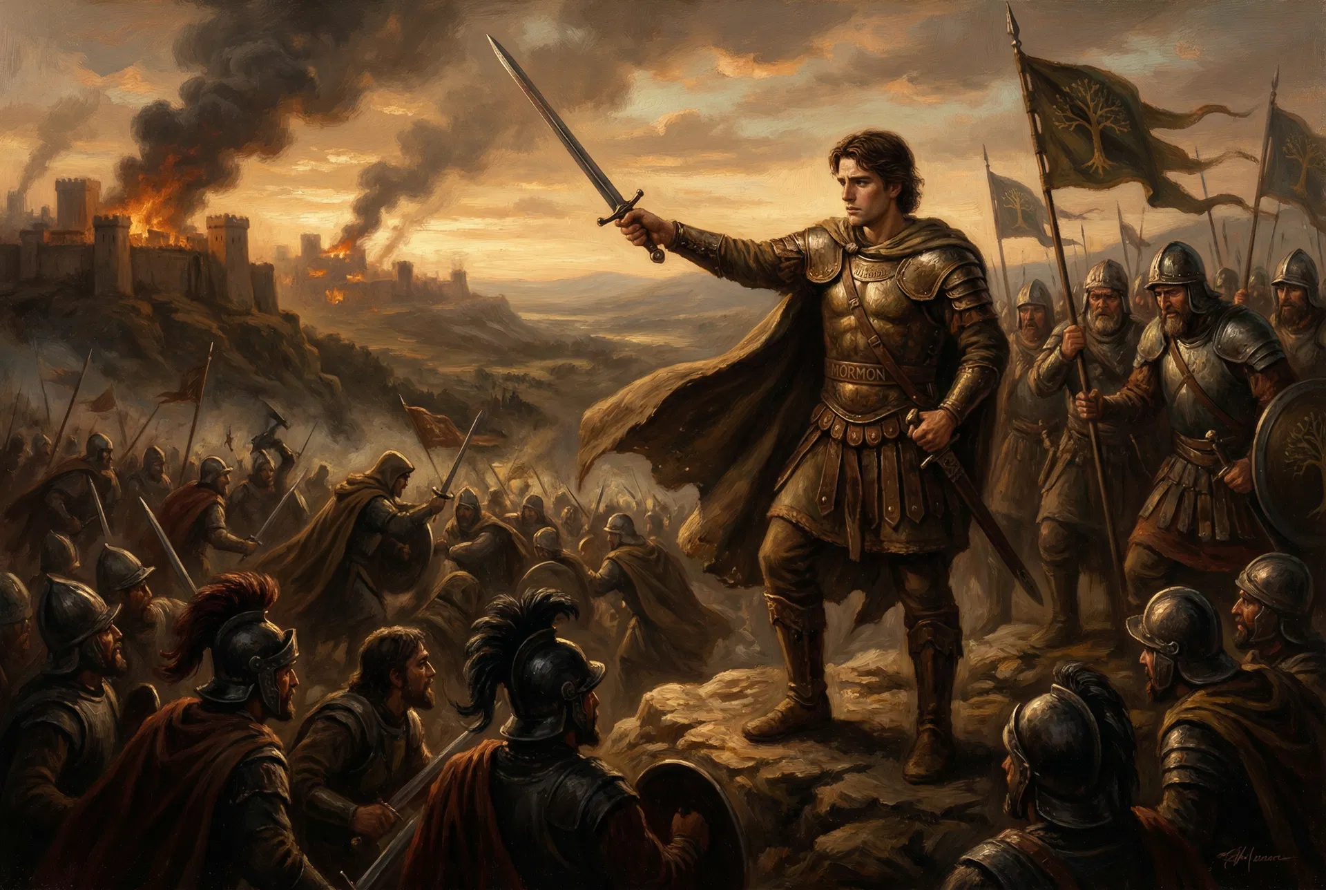 Mormon leads Nephite armies, witnesses sorrow of the damned, and obtains plates.