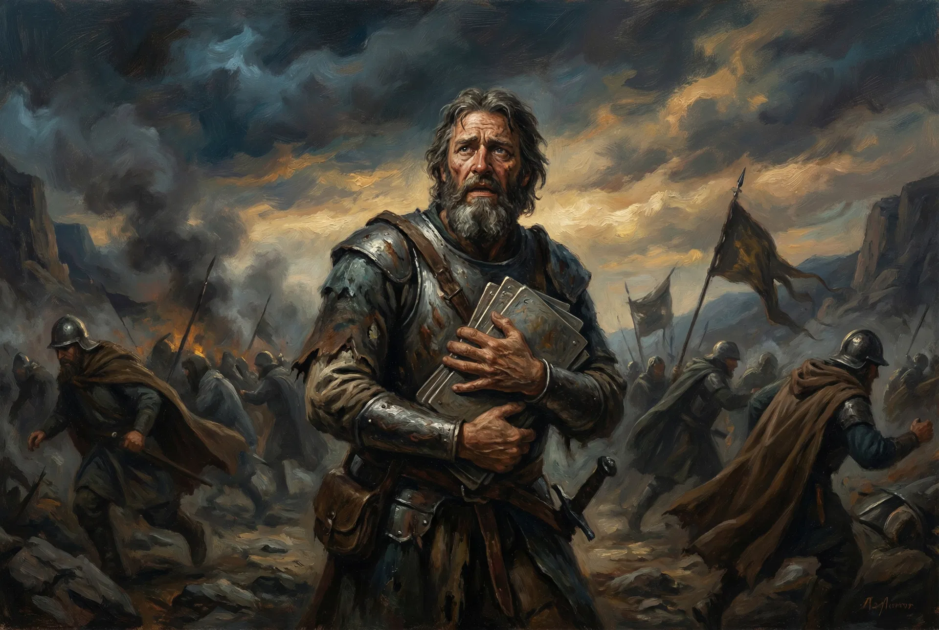 Mormon leads hopeless Nephites, prophesies their scattering, and the Book of Mormon's future role.