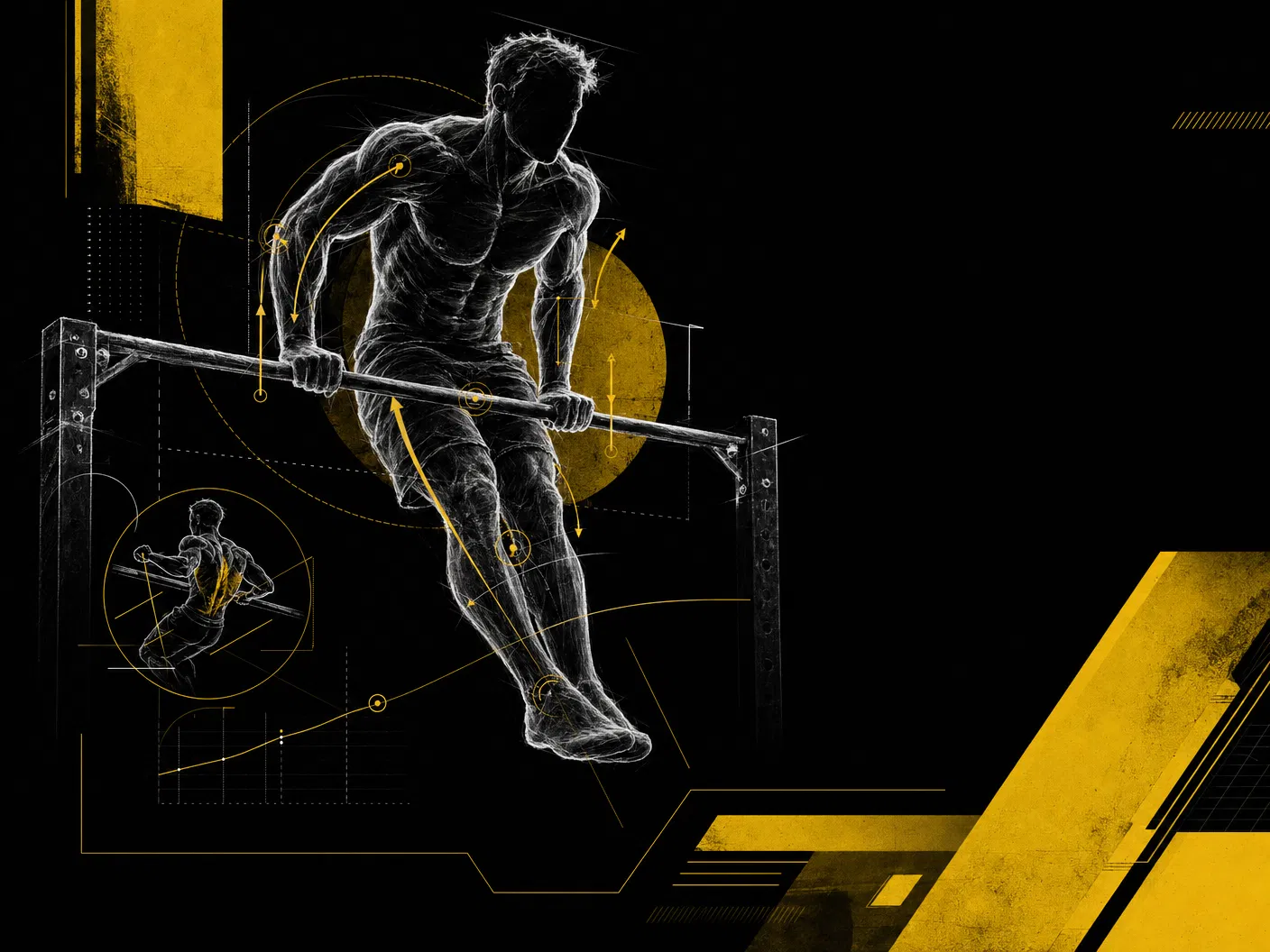 Ilustração técnica de Bar Muscle Up